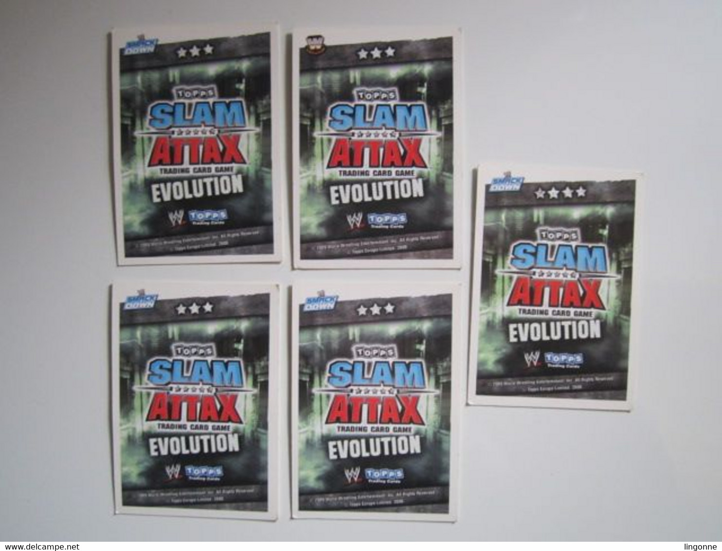 Lot 5 Cartes De Catch TOPPS SLAM ATTAX EVOLUTION Trading Card Game - Trading Cards