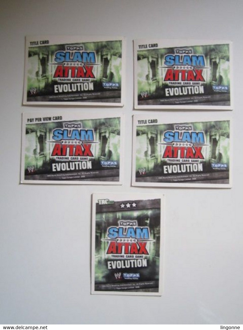 Lot 5 Cartes De Catch TOPPS SLAM ATTAX EVOLUTION Trading Card Game PAY PER VIEW CARD TITLE CARD - Trading Cards