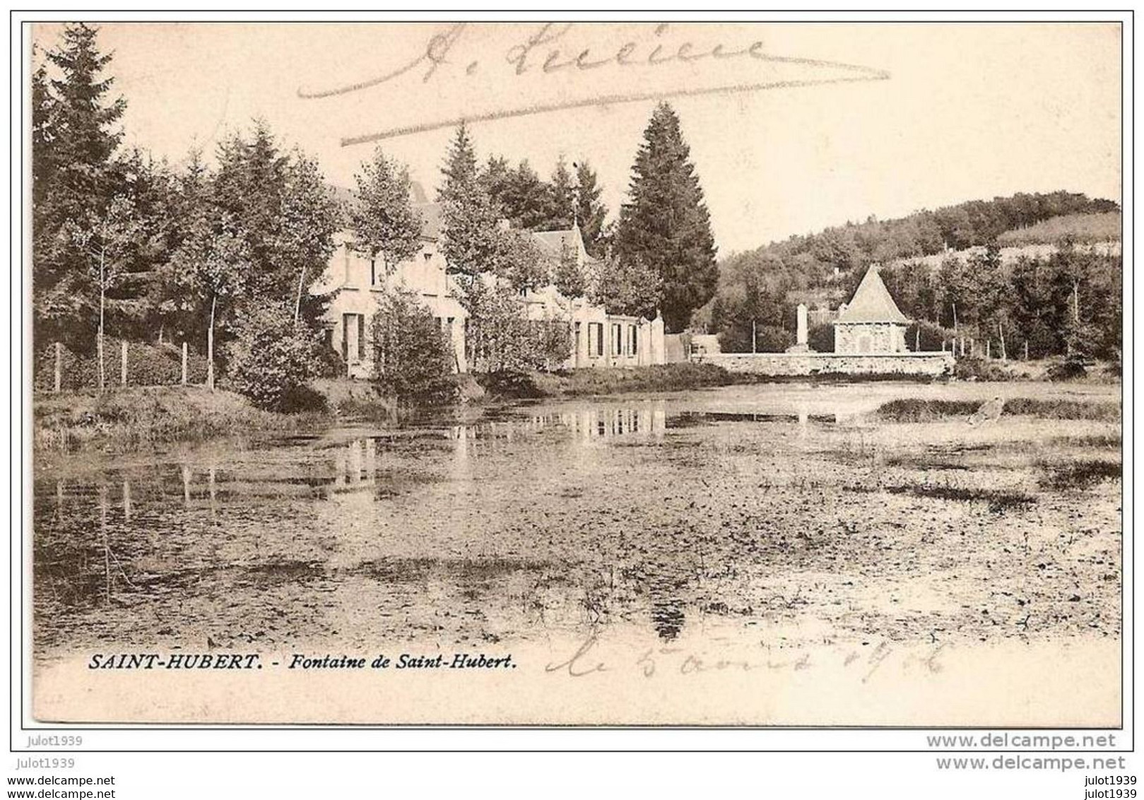 ROLOUX ..--   SAINT - HUBERT ..-- Fontaine De St-Hubert . 1906 Vers ROLOUX ( Melle Lambertine GILLON ) . Voir Verso . - Fexhe-le-Haut-Clocher