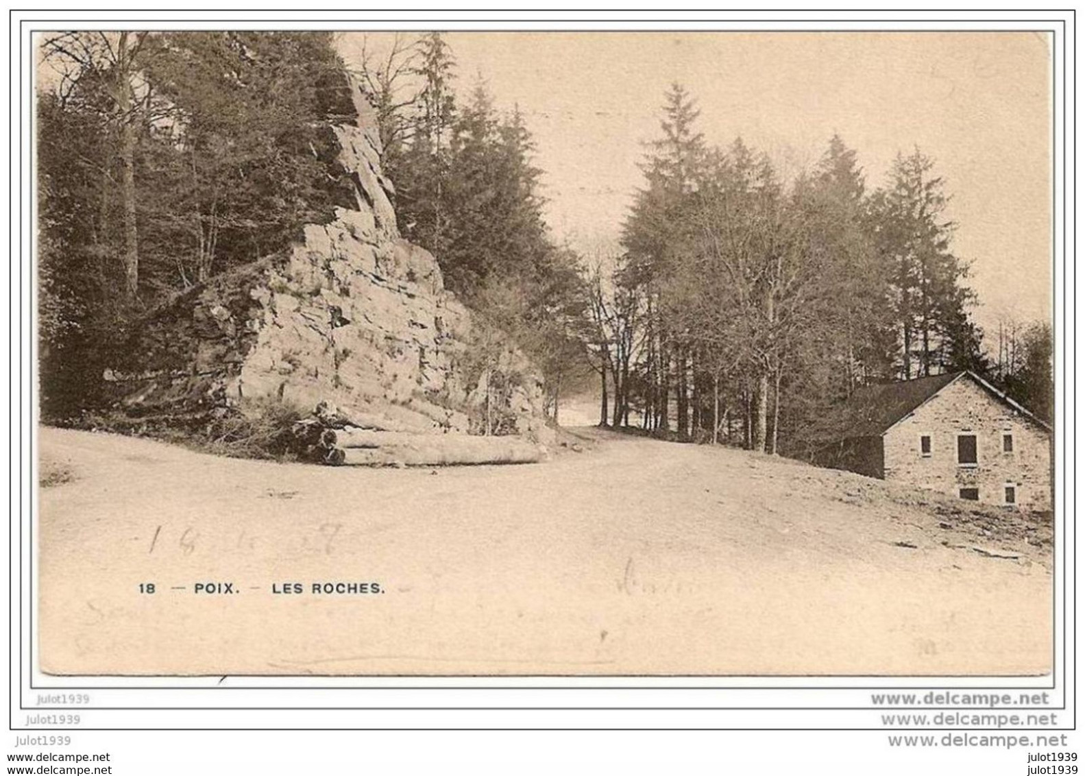 POIX ..--  Les Roches . 1908 Vers LIEGE ( Melle Rose QUOIDBACH ?? ) . Voir Verso . - Saint-Hubert