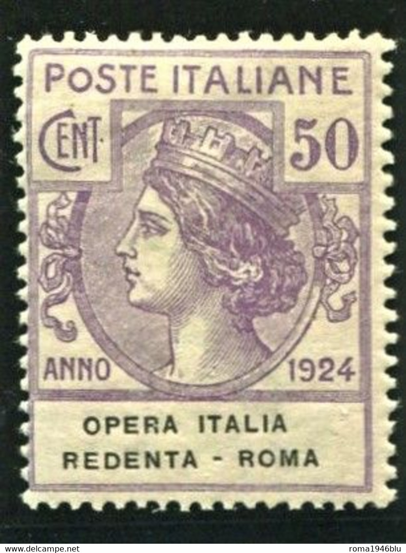 REGNO 1924 ENTI PARASTATALI OPERA NAZIONALE REDENTA  50 C.** MNH - Franchigia