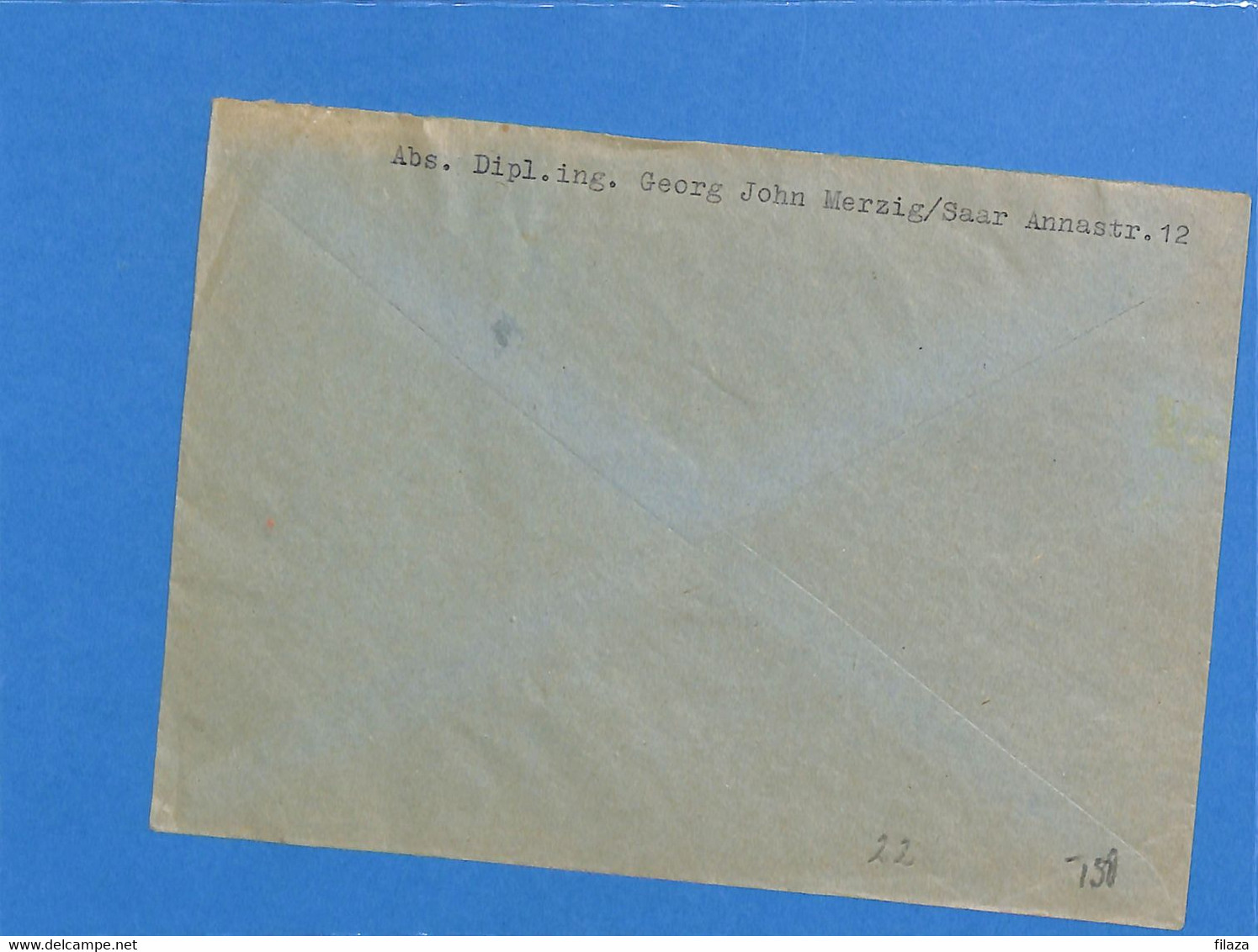 Saar 1957 Lettre De Merzig (G2615) - Briefe U. Dokumente