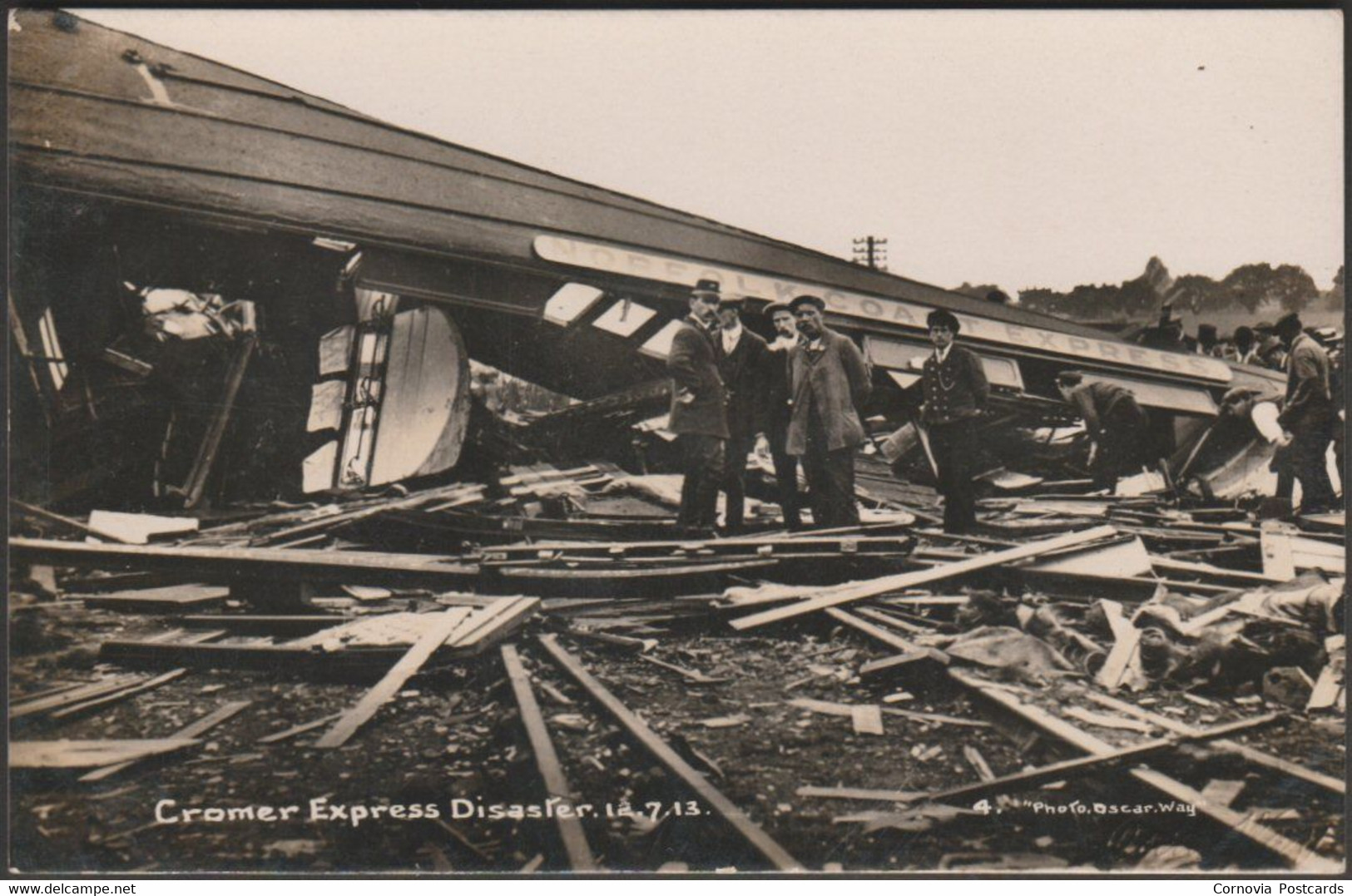 Cromer Express Disaster, Colchester, Essex, 1913 - Four x Cullingford RP Postcards