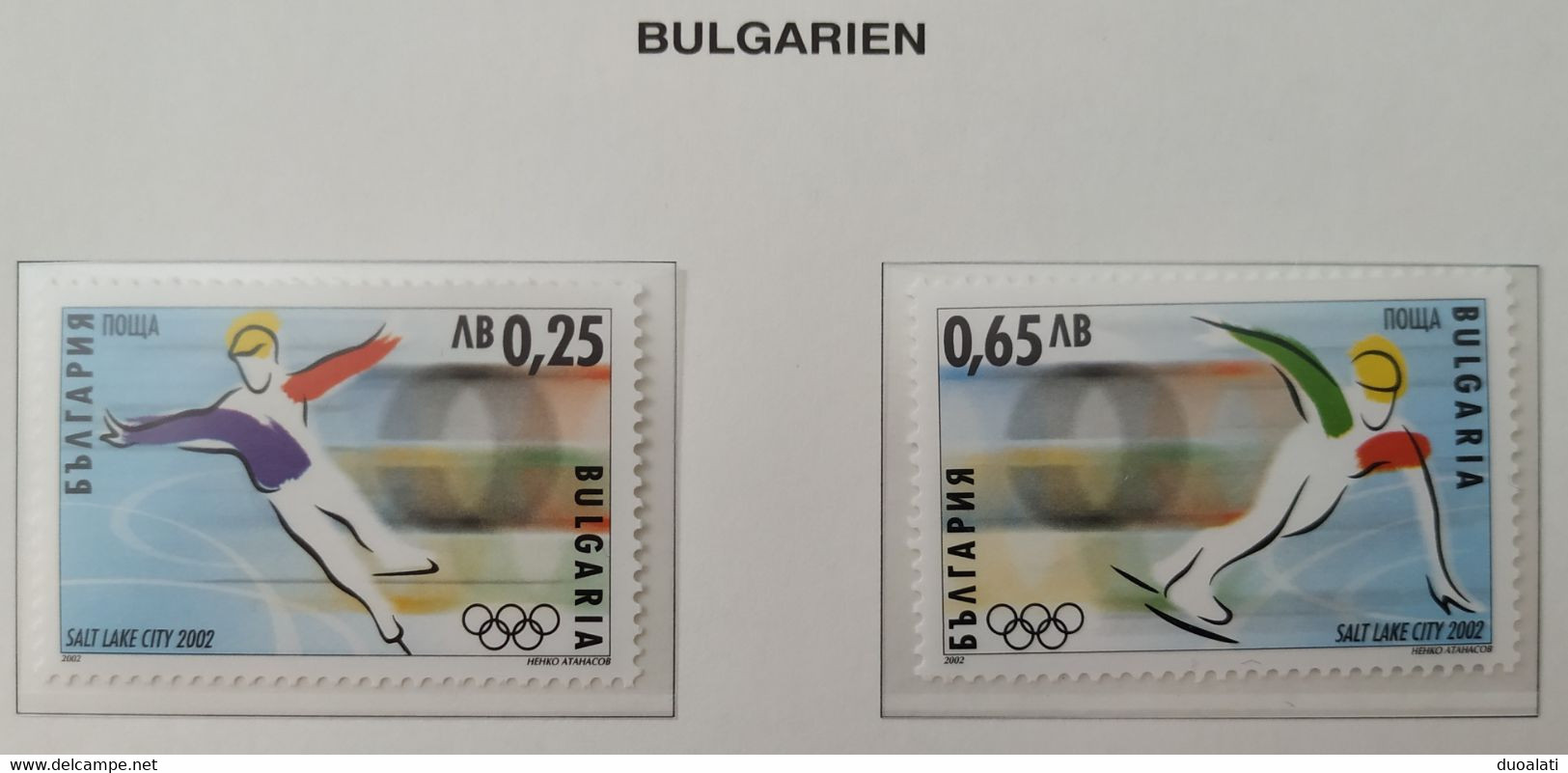 Bulgaria 2002 Olympic Winter Games Salt Lake City Skiing Speed Skating 2 Stationeries Stamps & Cover MNH - Winter 2002: Salt Lake City