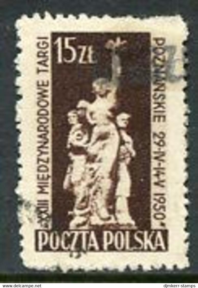 POLAND 1950 Currency Reform Handstamp On Poznan Fair, Used.  Michel 660 - Usados
