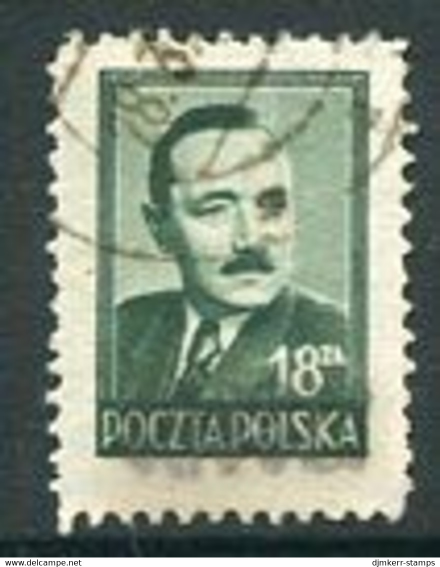 POLAND 1950 Currency Reform Handstamp On Bierut 18 Zl.used.  Michel 627 - Used Stamps