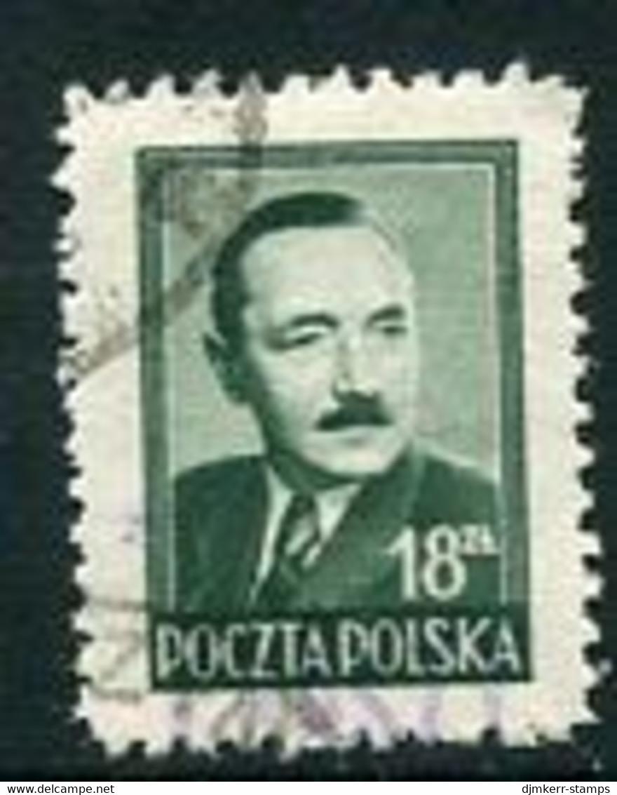 POLAND 1950 Currency Reform Handstamp On Bierut 18 Zl.used.  Michel 627 - Oblitérés