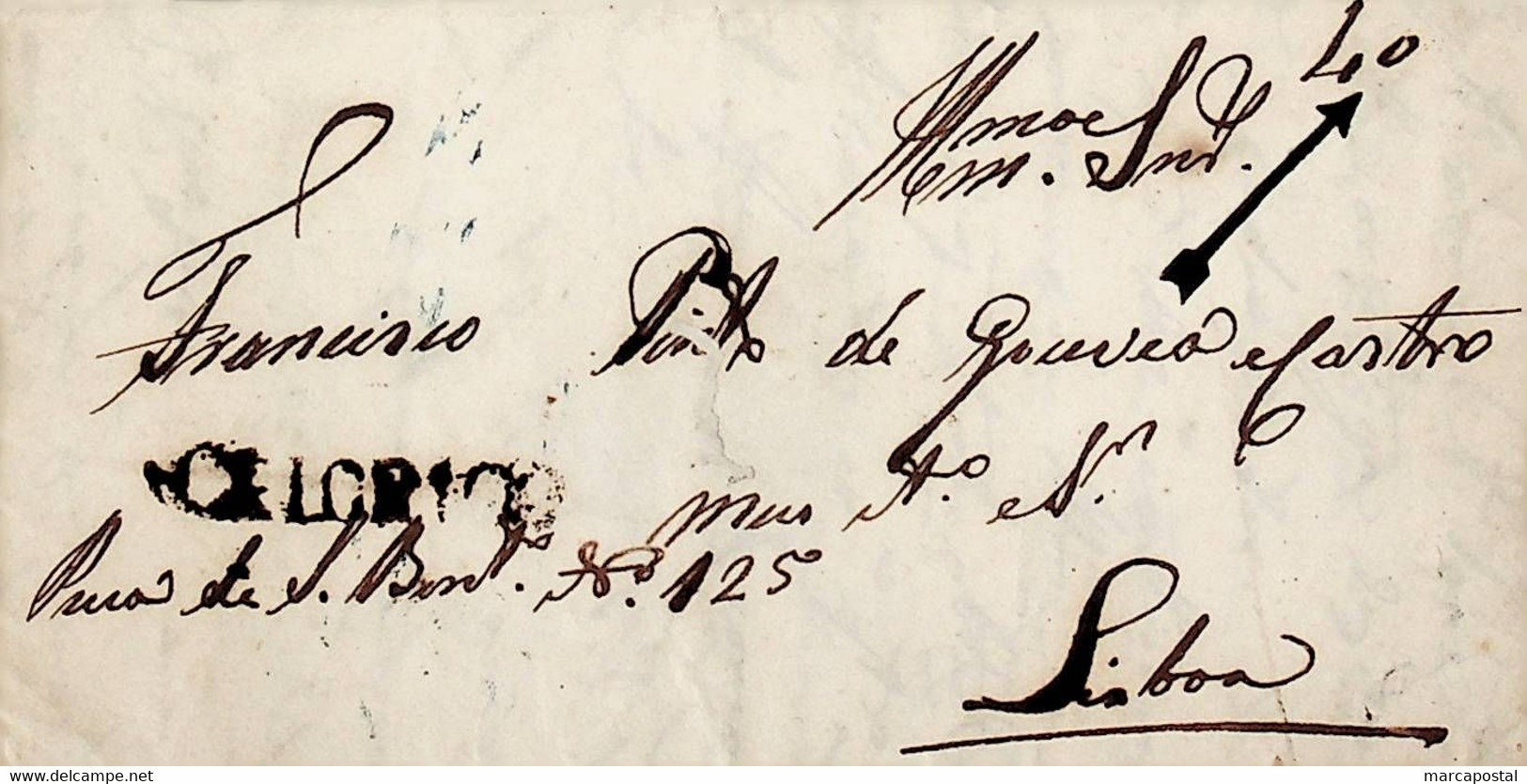 1845 Portugal Pré-Filatelia Celorico Da Beira CLB 2 «CELORICO» Sépia - ...-1853 Prefilatelia