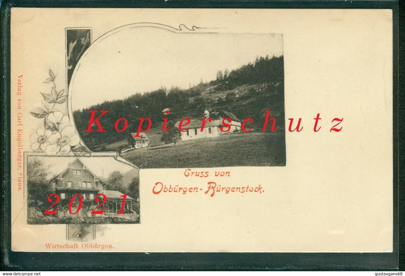 AK Litho Obbürgen - Bürgenstock, Stansstad, Wirtschaft, Weltpostverein, Ungelaufen - Stans