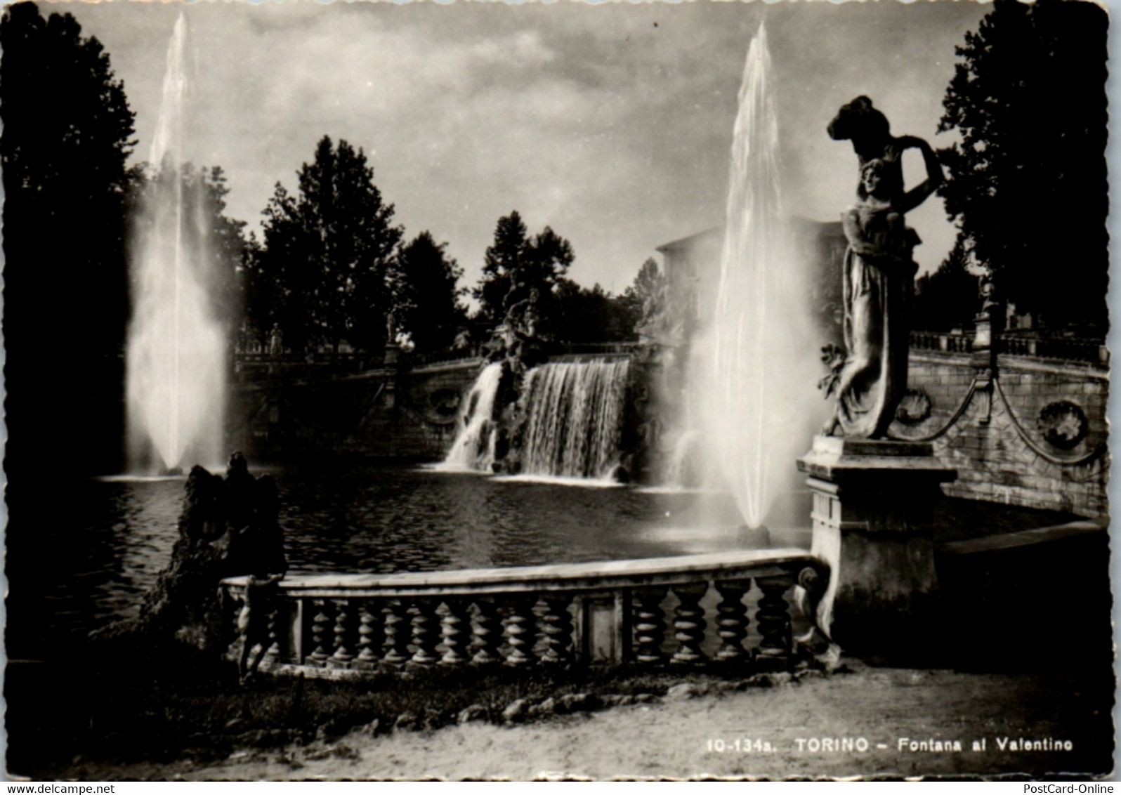 12734 - Italien - Torino , Turin , Fontana Al Valentino , Brunnen , Springbrunnen - Gelaufen 1949 - Parcs & Jardins