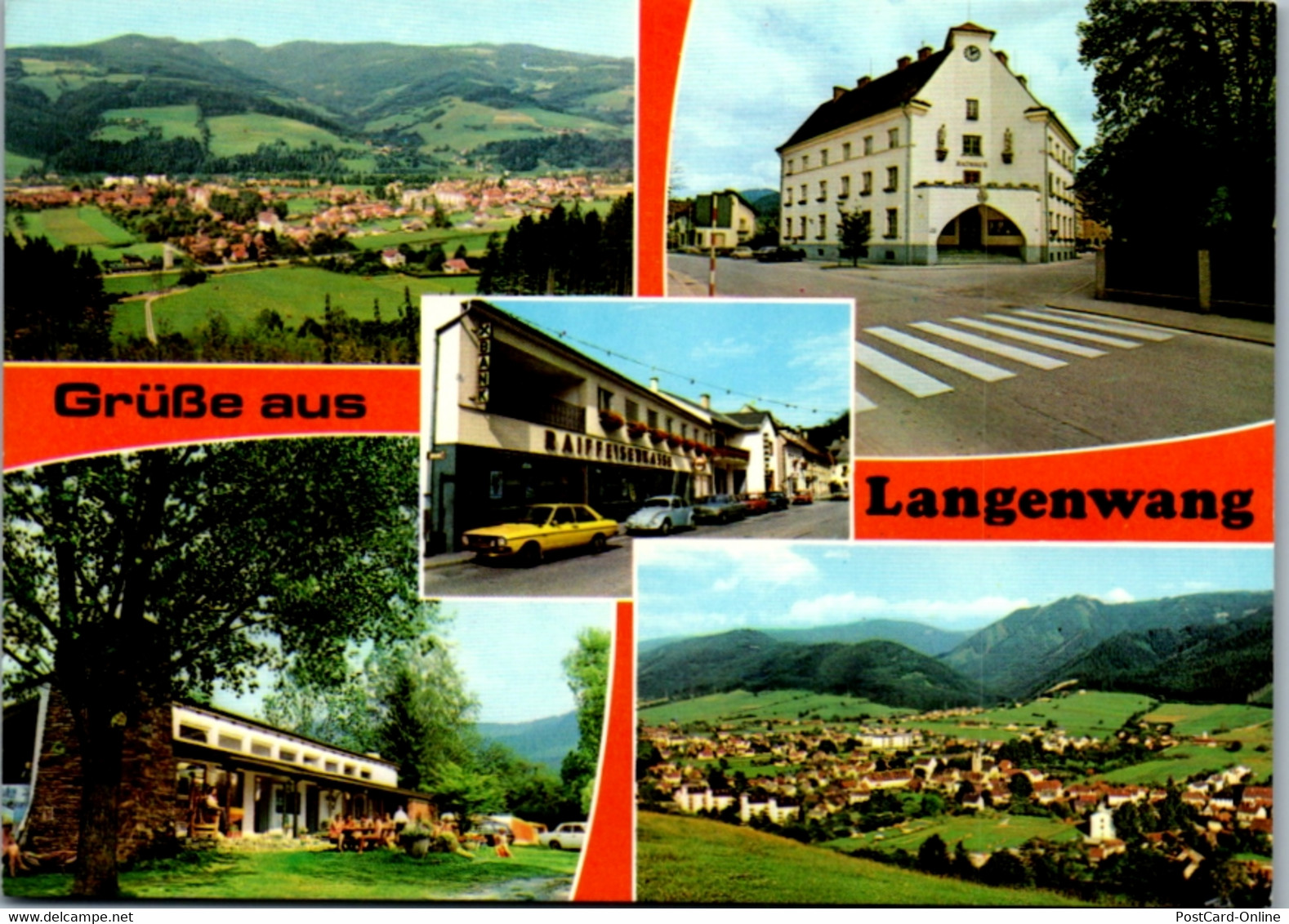 12763 - Steiermark - Langenwang , Auto , Audi , Käfer , Rathaus , Mehrbildkarte - Gelaufen - Langenwang
