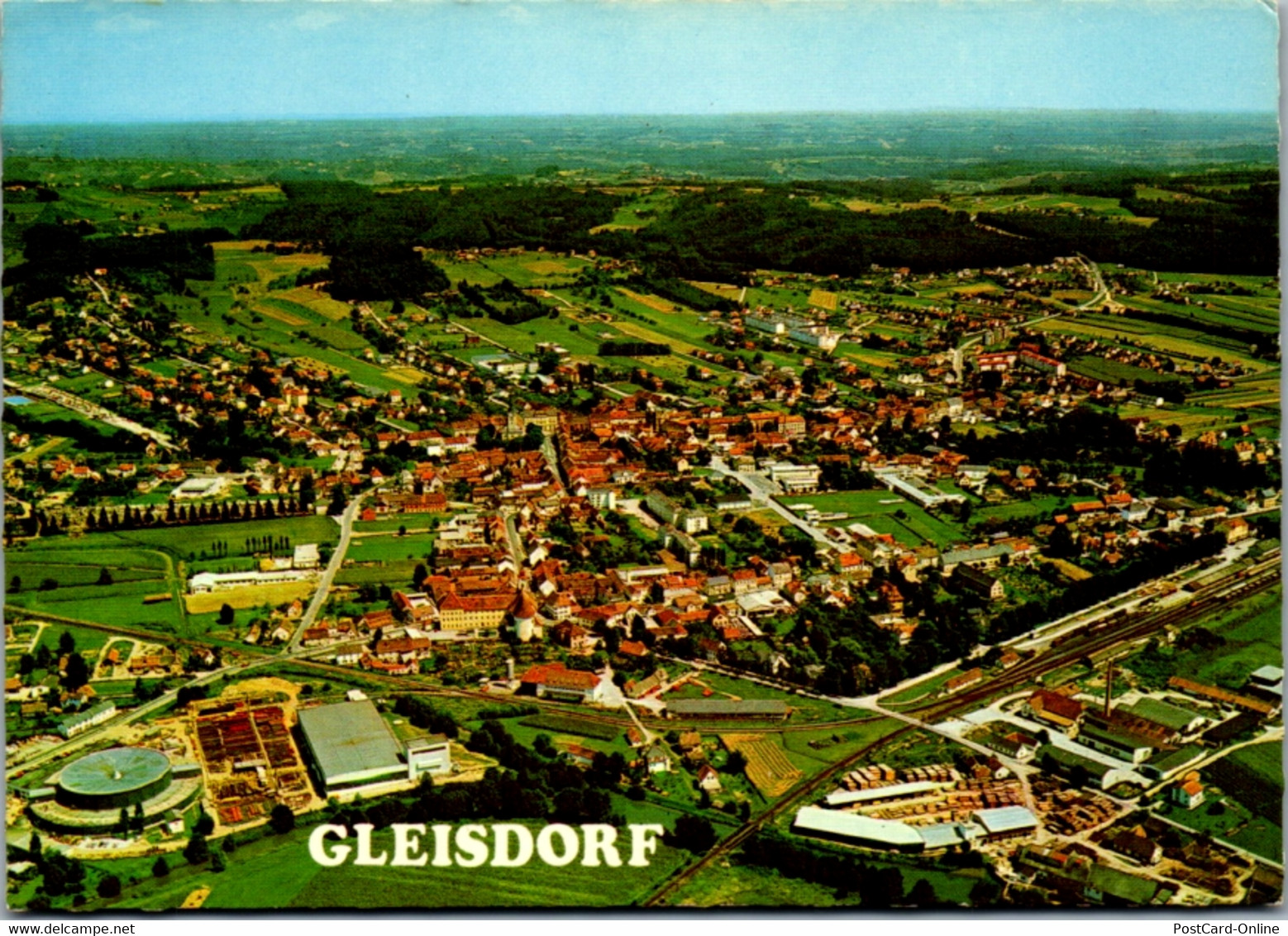 12770 - Steiermark - Gleisdorf , Panorama , Oststeirisches Hügelland - Gelaufen 1981 - Gleisdorf