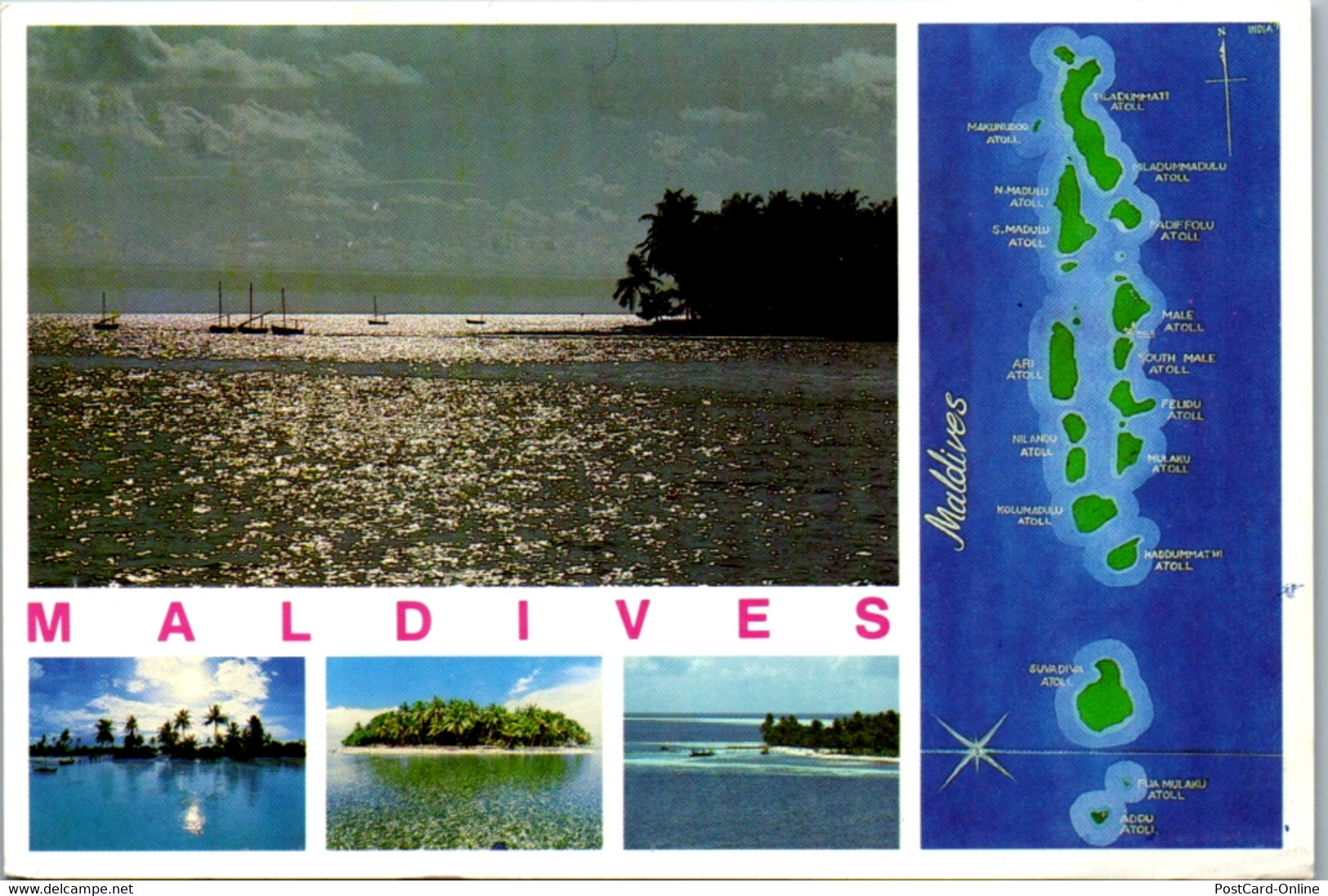 12955 - Malediven - Maldives , Heaven On Earth , Mehrbildkarte - Gelaufen - Maldiven