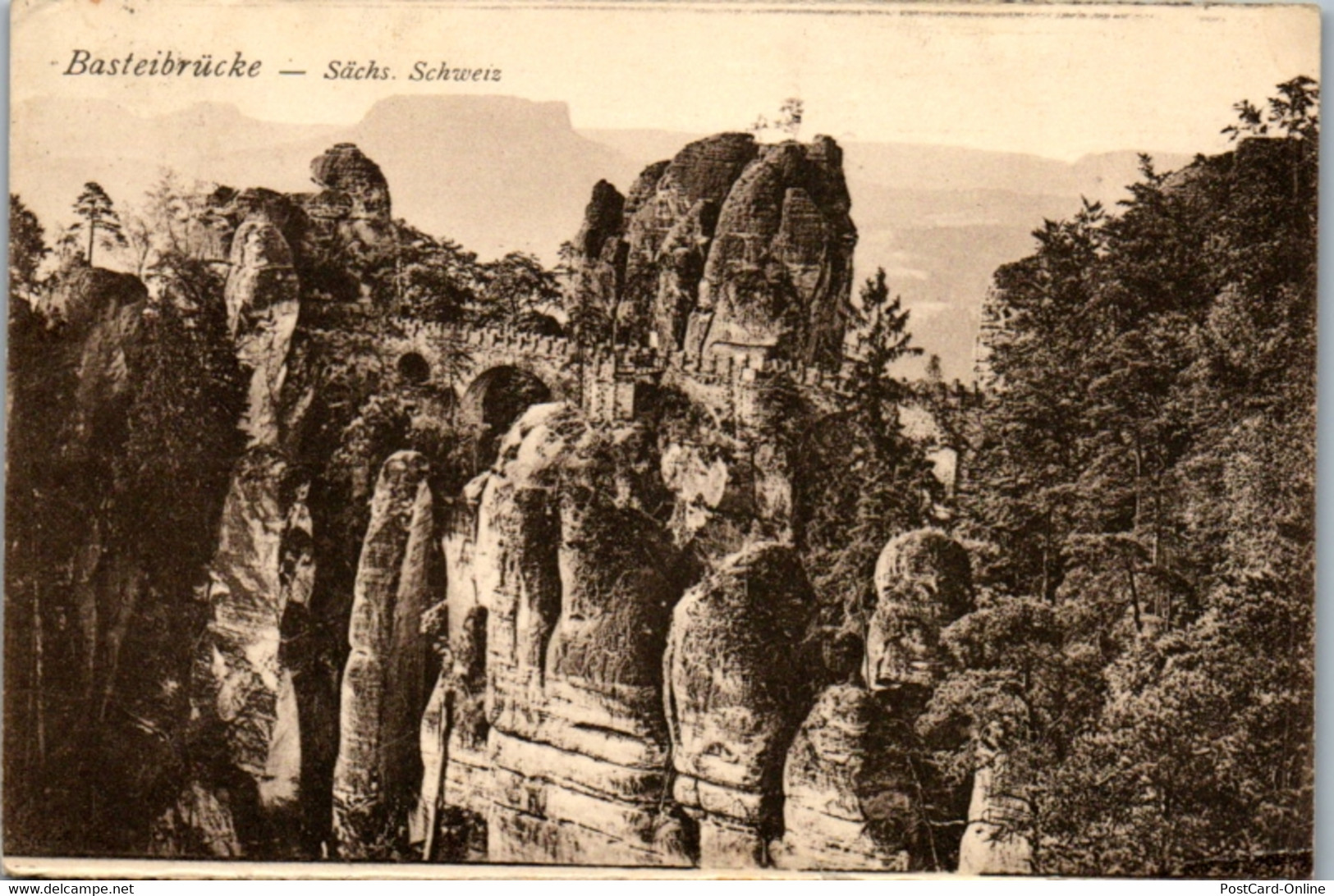 13020 - Deutschland - Bastei , Basteibrücke - Gelaufen - Bastei (sächs. Schweiz)