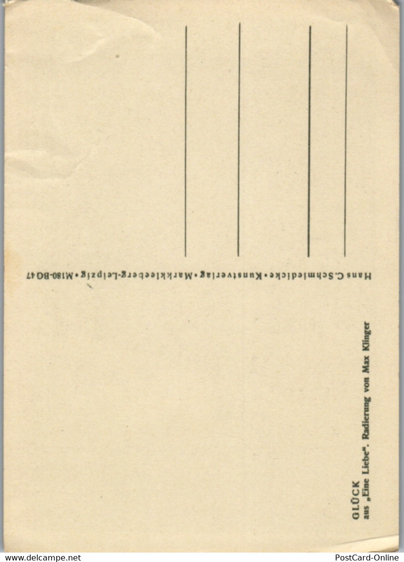 13152 - Künstlerkarte - Glück Aus Eine Liebe , Radierung Von Max Klinger - Nicht Gelaufen - Klinger, Max