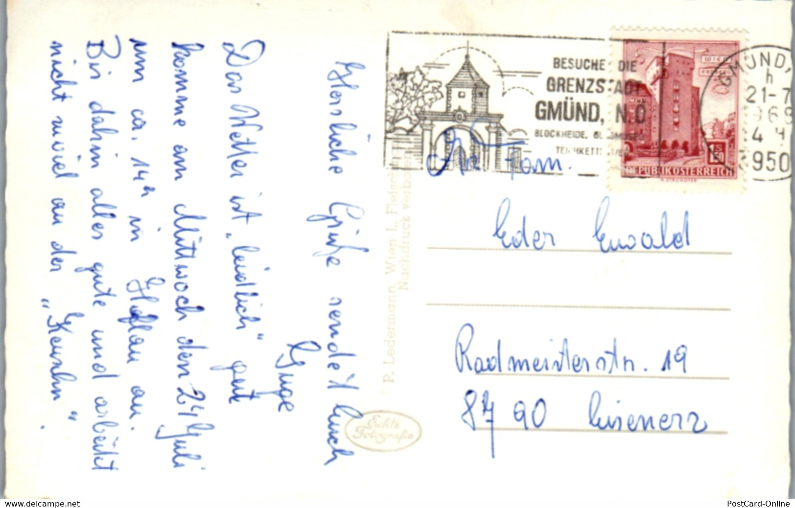 13194 - Niederösterreich - Gmünd , Andreas Zettel Hof , Auto , Käfer - Gelaufen 1968 - Gmünd