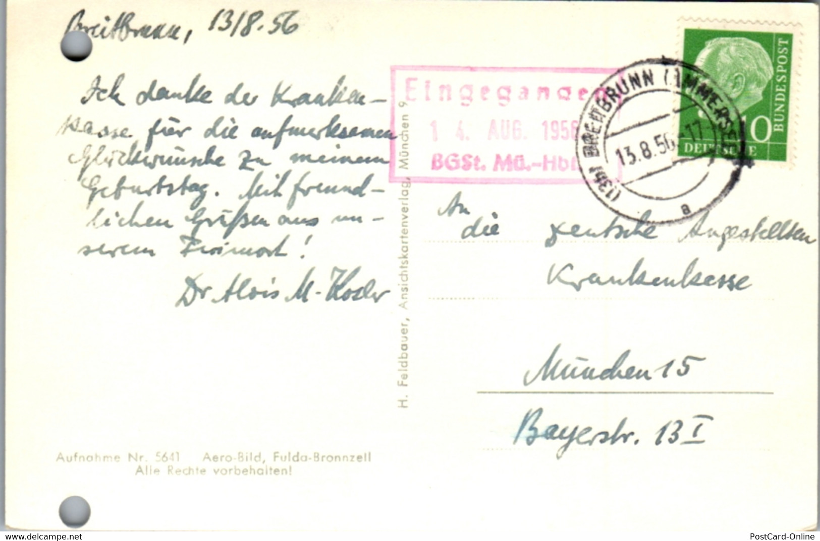 13320 - Deutschland - Breitbrunn Am Ammersee , Fliegeraufnahme - Gelaufen 1956 - Herrsching