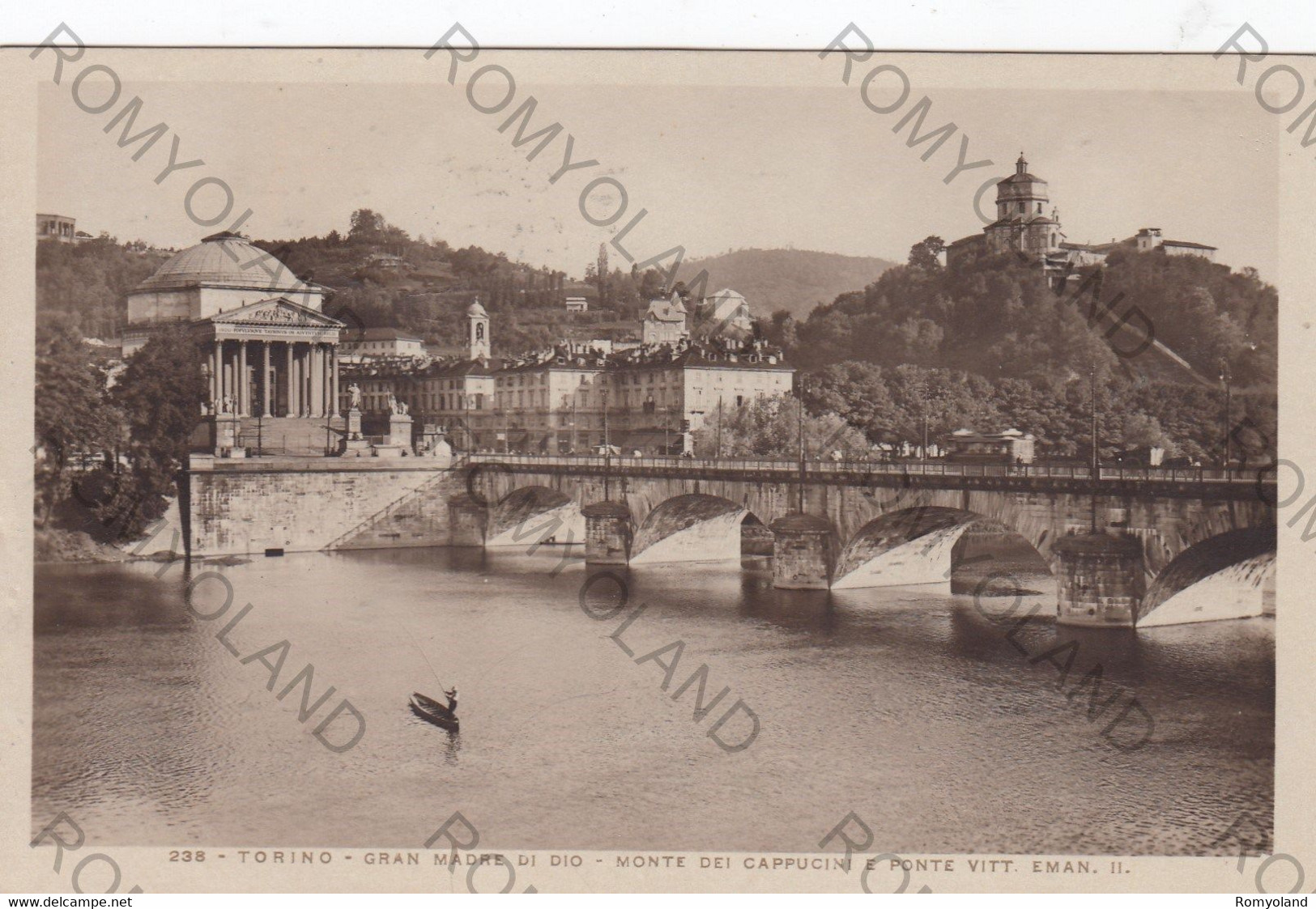 CARTOLINA  TORINO,PIEMONTE,GRAN MADRE DI DIO-MONTE DEI CAPPUCINI E PONTE VITTORIO EMANUL II,BELLA ITALIA,VIAGGIATA 1928 - Mole Antonelliana