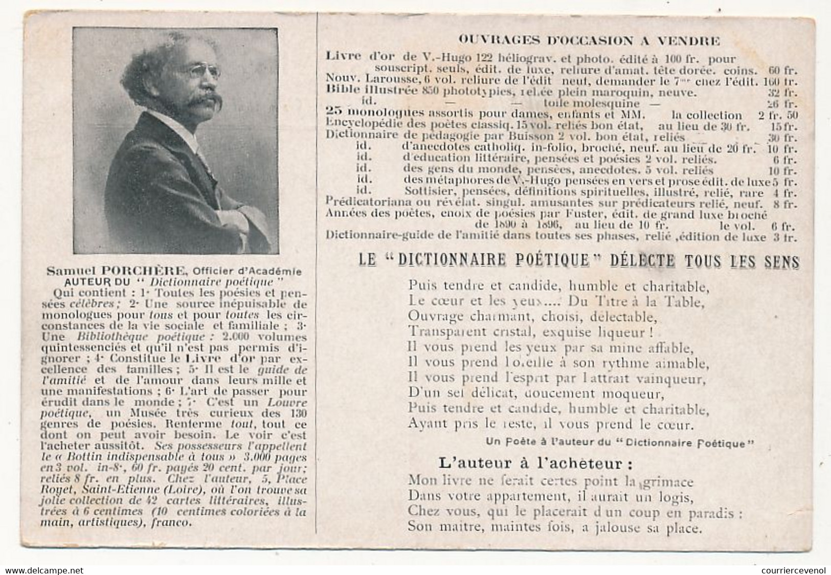 CPA - Cartes Postales Littéraires... Le Dictionnaire Poétique Délecte Tous Les Sens... - Filosofia & Pensatori