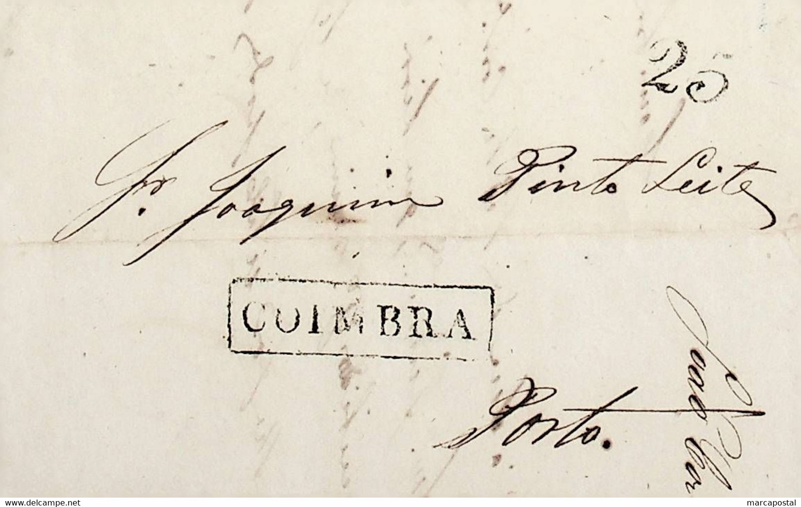 1849 Portugal Pré-Filatelia CBR 11 «COIMBRA» Preto - ...-1853 Prefilatelia