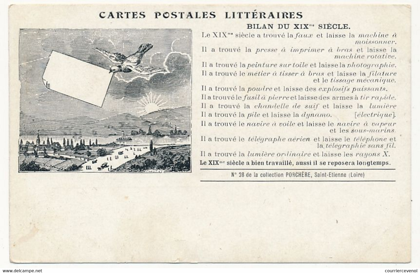 CPA - Cartes Postales Littéraires... Bilan Du XIXeme Siècle - Philosophie & Pensées