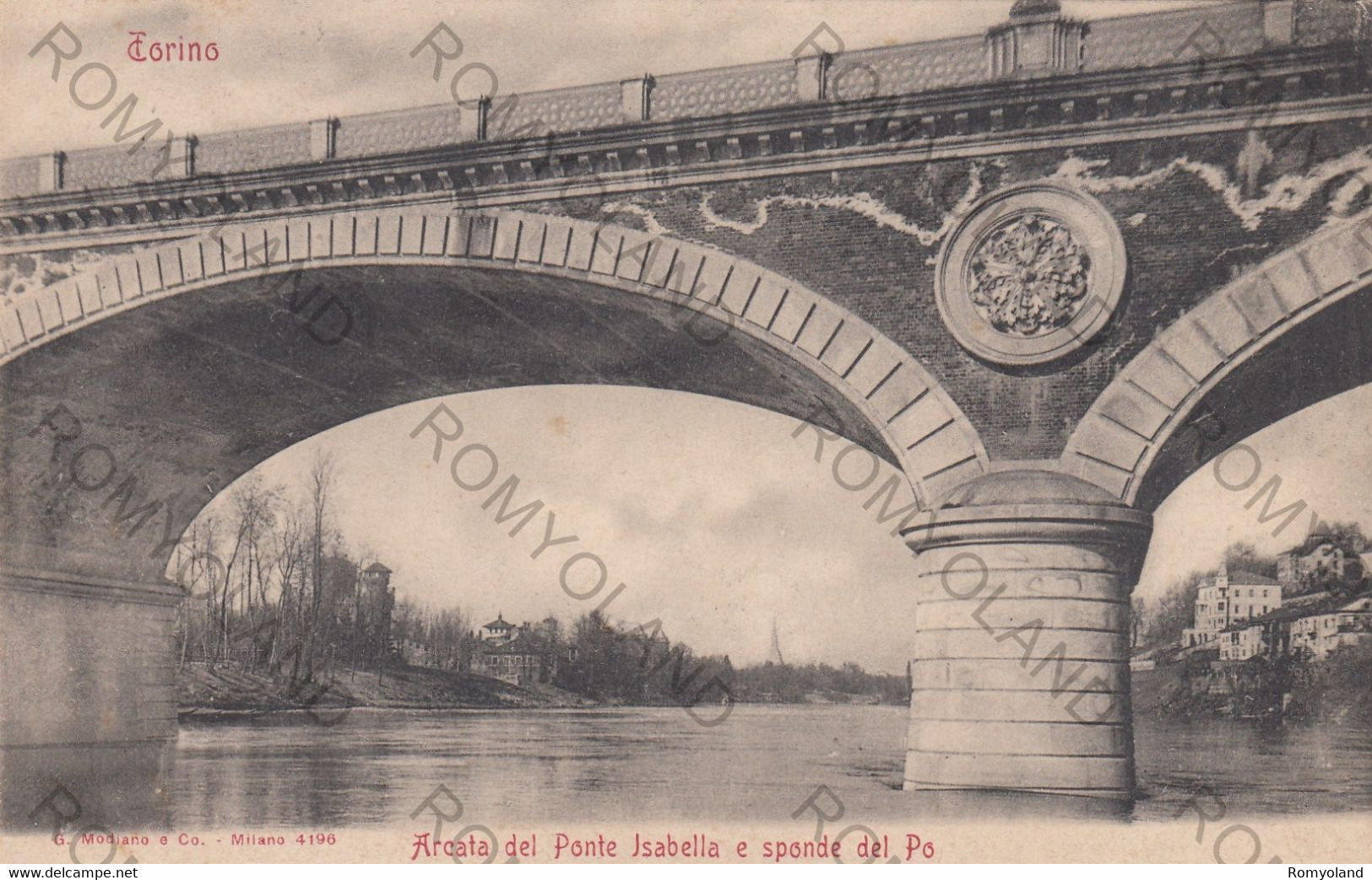 CARTOLINA  TORINO,PIEMONTE,ARCADA DEL PONTE ISABELLA E SPONDE DEL PO,BELLA ITALIA,CULTURA,RELIGIONE,VIAGGIATA - Palazzo Carignano