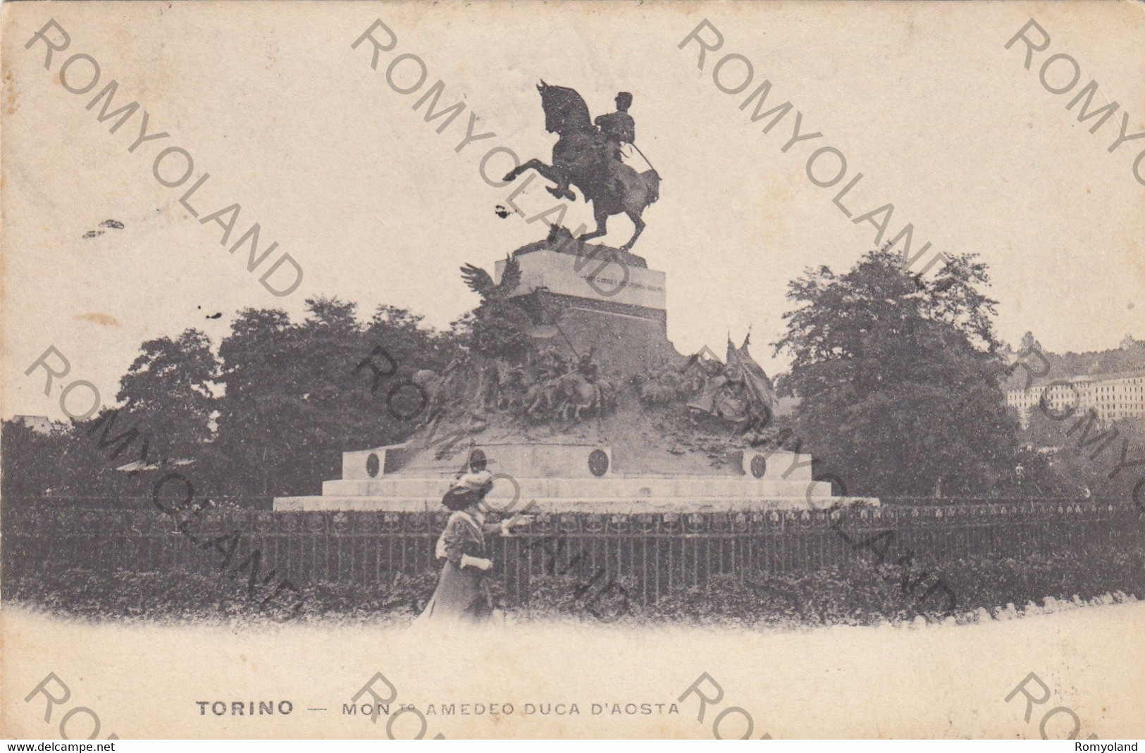 CARTOLINA  TORINO,PIEMONTE,MONUMENTO AMADEO DUCA D"AOSTA,BELLA ITALIA,MEMORIA,CULTURA,RELIGIONE,VIAGGIATA 1928 - Palazzo Carignano