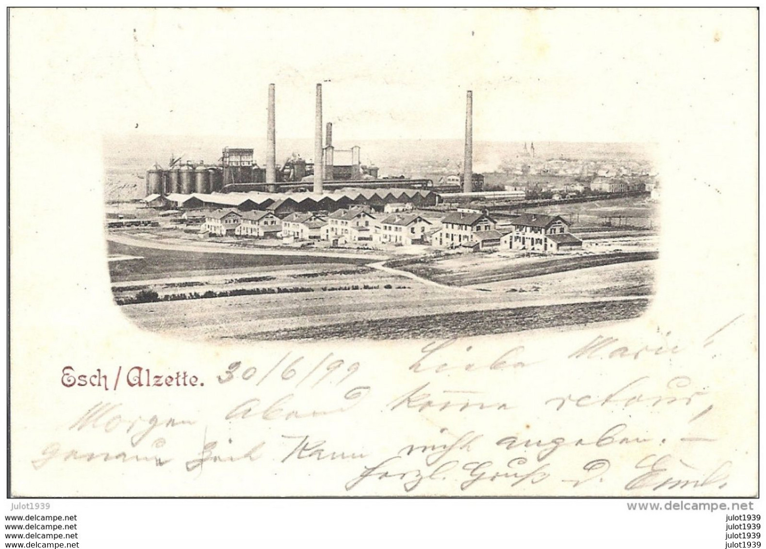 ESCH - SUR - ALZETTE ..-- Aciéries . 1899 Vers SANCT - LUDWIG ( Marie VALLMER ) , ELSASS . Voir Verso . - Saint Louis