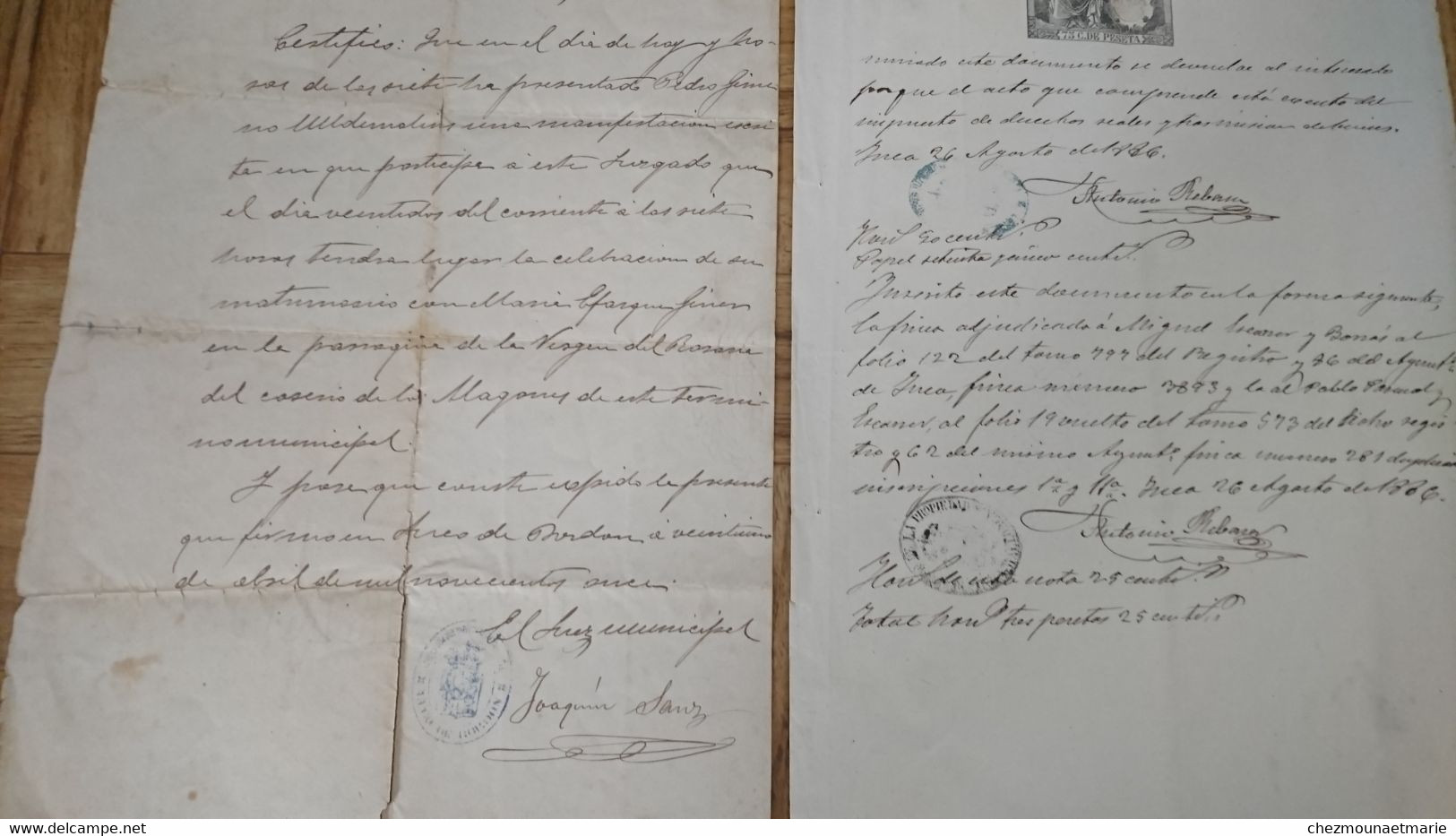 ESPAGNE - ETAT CIVIL ET ACTES NOTARIES - LOT DE 4 DOCUMENTS PAPIERS ESPAGNOLS - Historische Dokumente