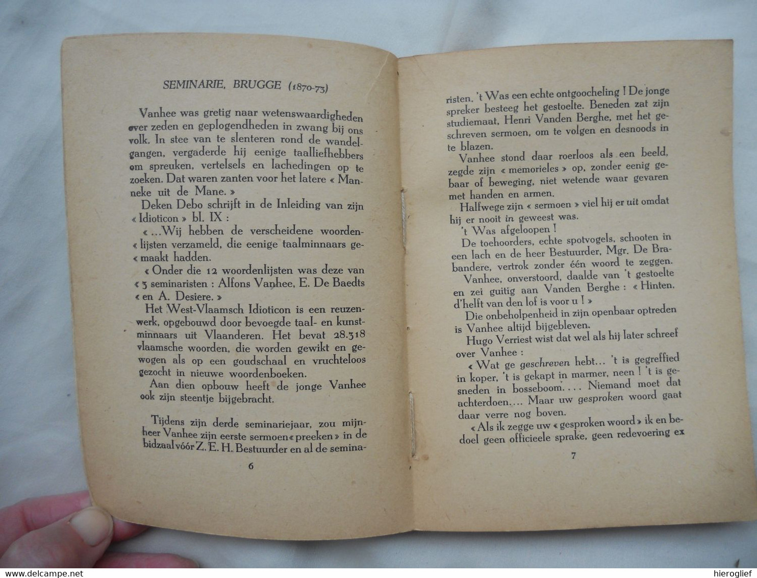 PASTOOR Alfons VAN HEE Door H. De Gryse Lo-reninge Moere Vlaams Priester Oprichter Van 't Manneke Uit De Mane - Histoire