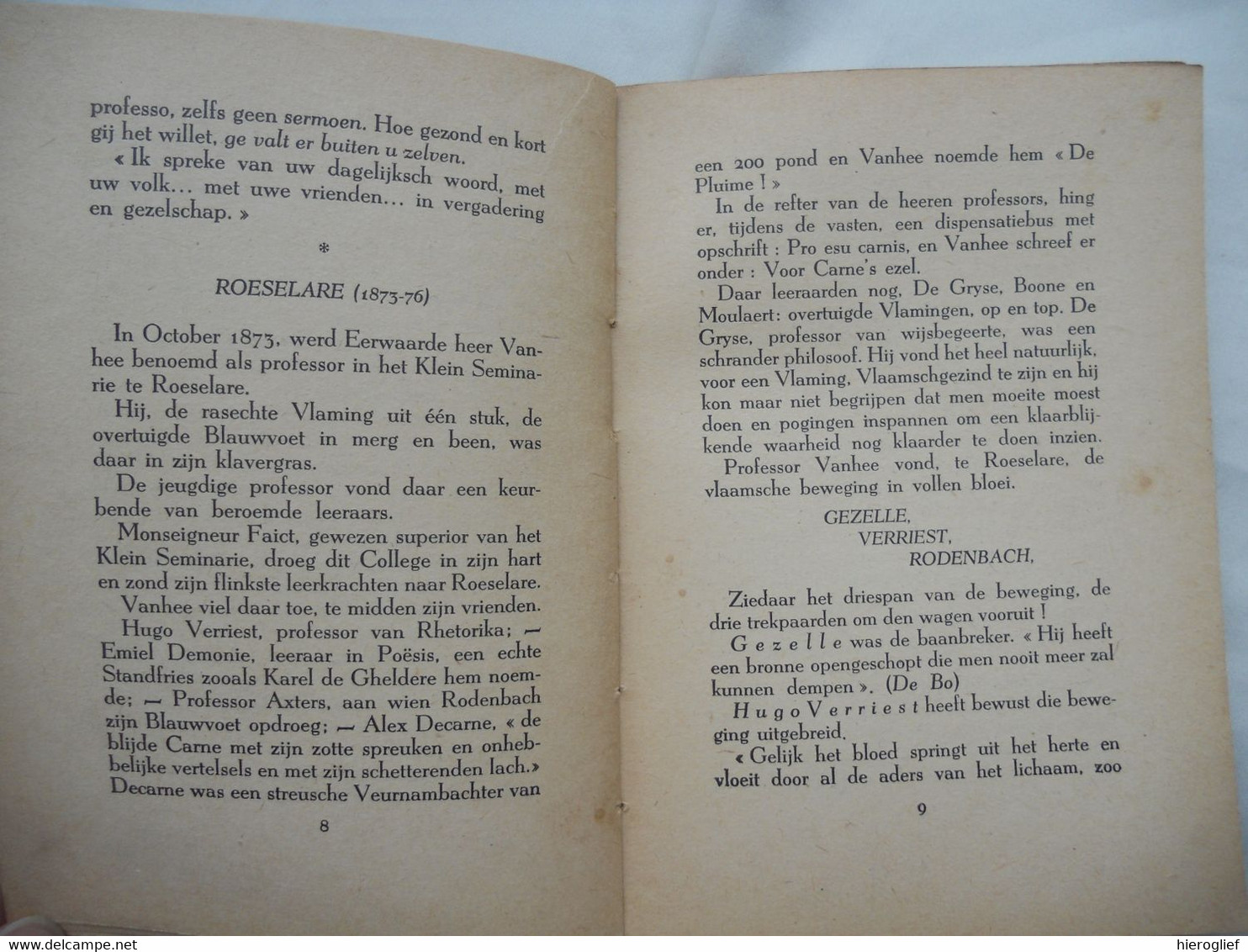 PASTOOR Alfons VAN HEE Door H. De Gryse Lo-reninge Moere Vlaams Priester Oprichter Van 't Manneke Uit De Mane - Histoire