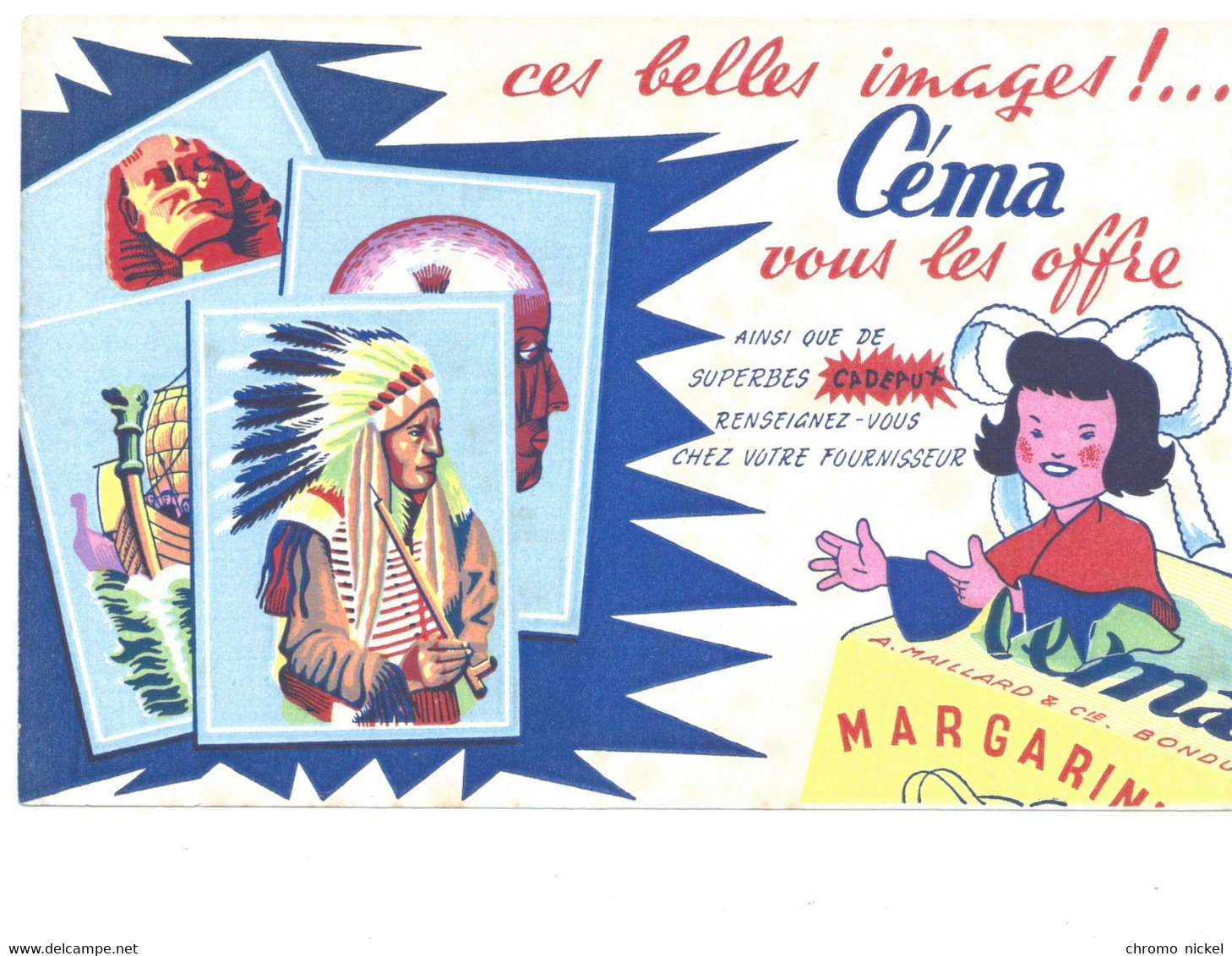 BUVARD CÉMA Margarine Images Indien.Bien Voir Les 2 Scans - Produits Laitiers