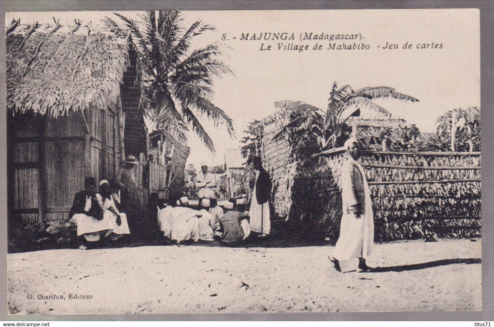 CPA Coloniale - Madagascar - Majunga - Le Village De Mahabibo - Jeu De Cartes - Non Circulée - Madagaskar
