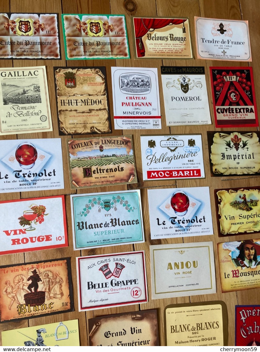 Lot De 50 étiquettes De Bouteilles De Vin De Table - Collections, Lots & Séries