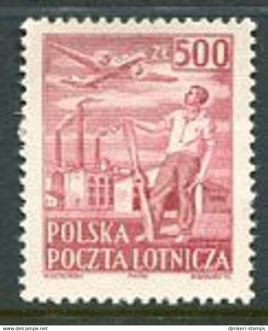 POLAND 1950  Airmail Definitive 500 Zl. MNH / **.  Michel 545 - Unused Stamps