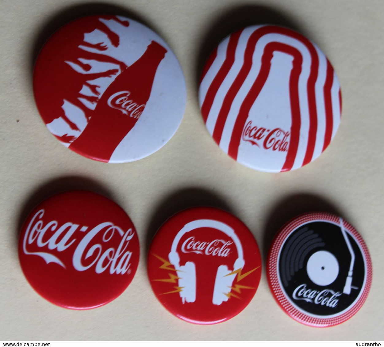 5 Badges Collector COCA COLA - Other & Unclassified