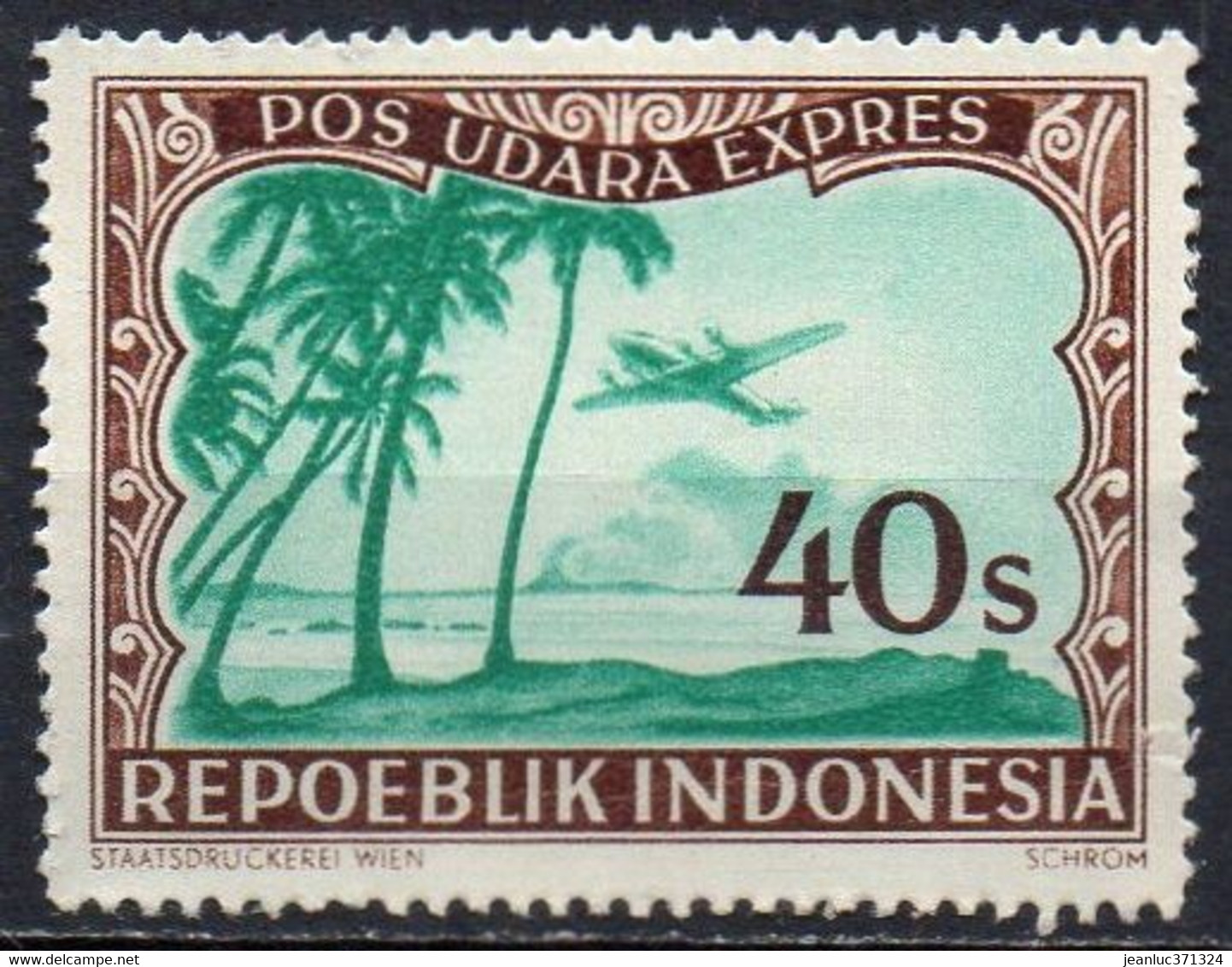 INDONESIE N° L40 ** MI 1948 Emission De Vienne Palmiers Et Avion - Unused Stamps