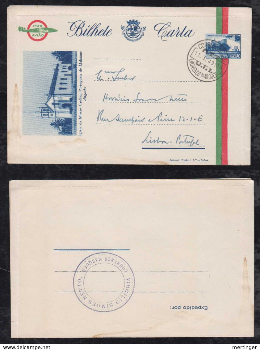 Portugal QUELIMANE 1949 Stationery Bilhete Postal 2$50 Used - Quelimane