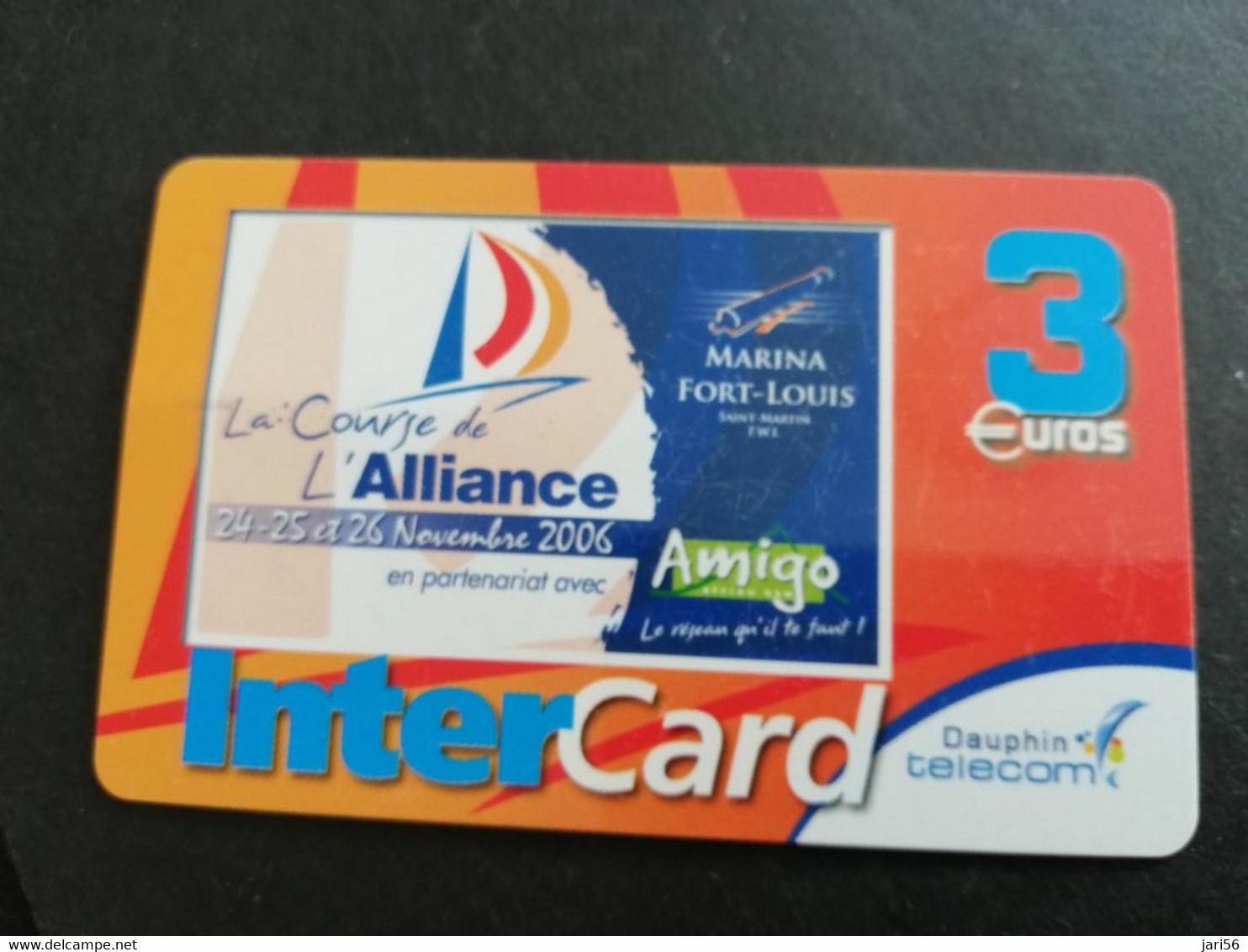 Caribbean Phonecard St Martin French INTERCARD  3 EURO  NO 155  **5808** - Antilles (Françaises)