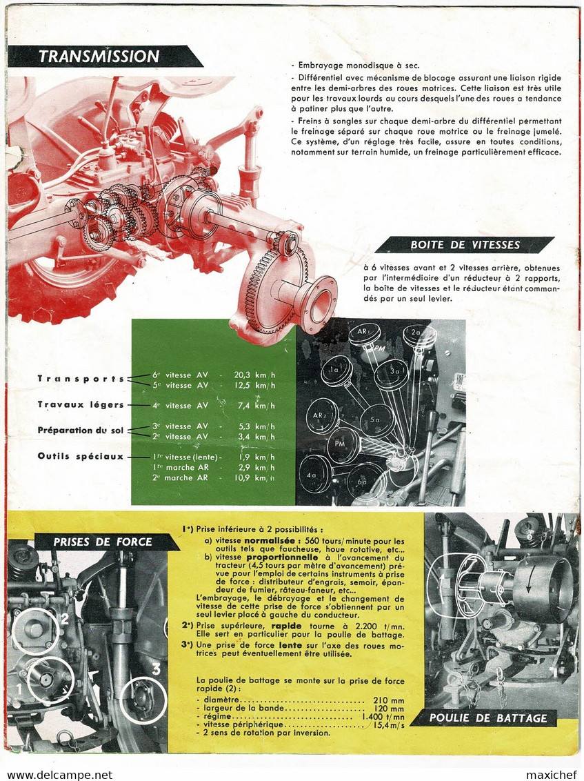 Revue Publicitaire 8 Pages ( Tracteur Sevita "SOM 20"données Techniques Et Utilisation Avec équipements - Trattori