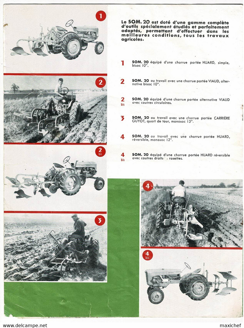 Revue Publicitaire 8 Pages ( Tracteur Sevita "SOM 20"données Techniques Et Utilisation Avec équipements - Tractors