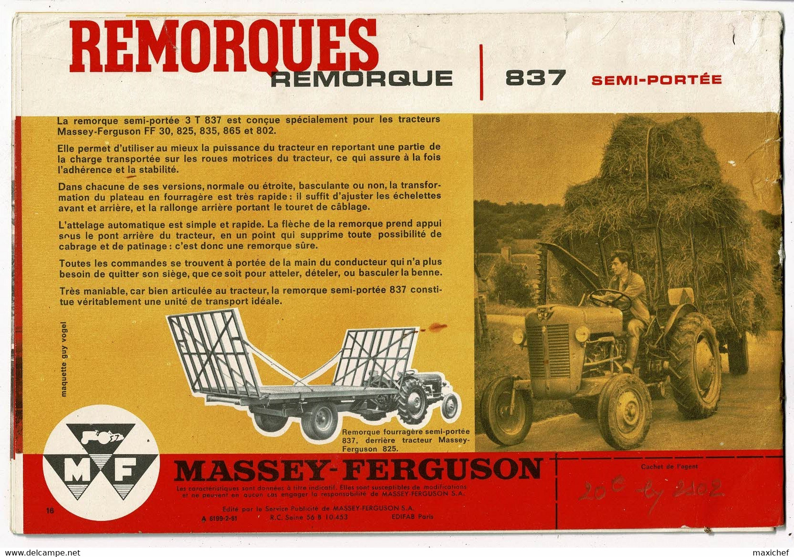 Revue 16 pages - Fenaison - Fourrages "Massey Fergusson" Faucheuse, Fanage, Presses, recolteuses, Remorques - 1961