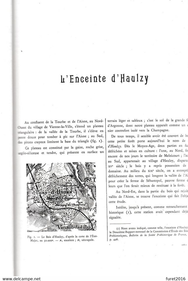 Brochure L ENCEINTE D HAULZY ET SA NECROPOLE  Georges Goury  Dédicace De L Auteur 108 Pages   VOL 1 Fascicule II - Archeology