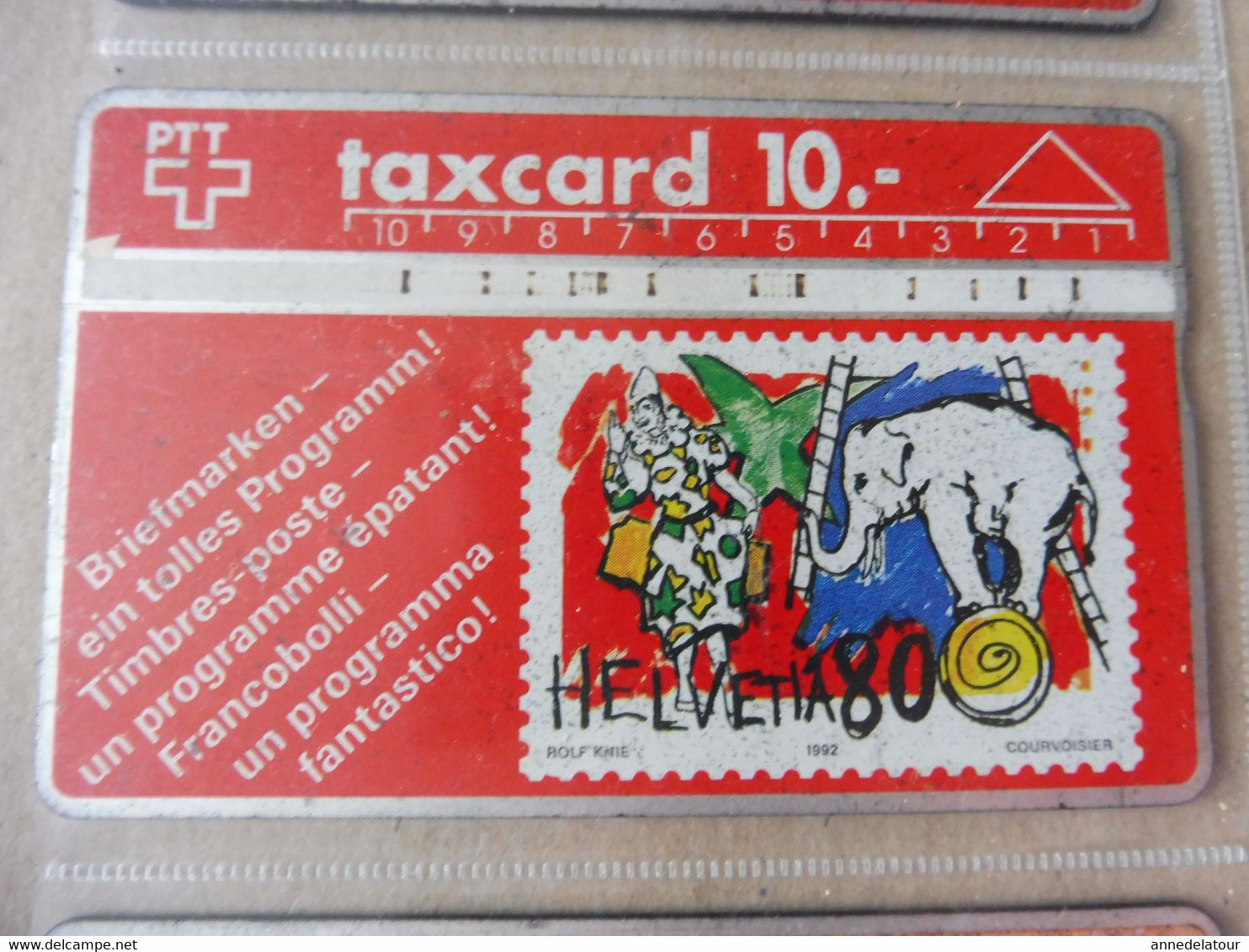 10 télécartes (cartes téléphoniques)  TAXCARD  (dont 1 unité P-TAXCARD SWISS TELECOM )  ,  origine Suisse