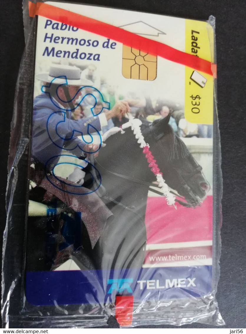 MEXICO $30 CHIPCARD MINT  LADATEL   PABLO HERMOSA DE MENDOZA       HORSE   IN WRAPPER MINT      ** 5852** - Mexique