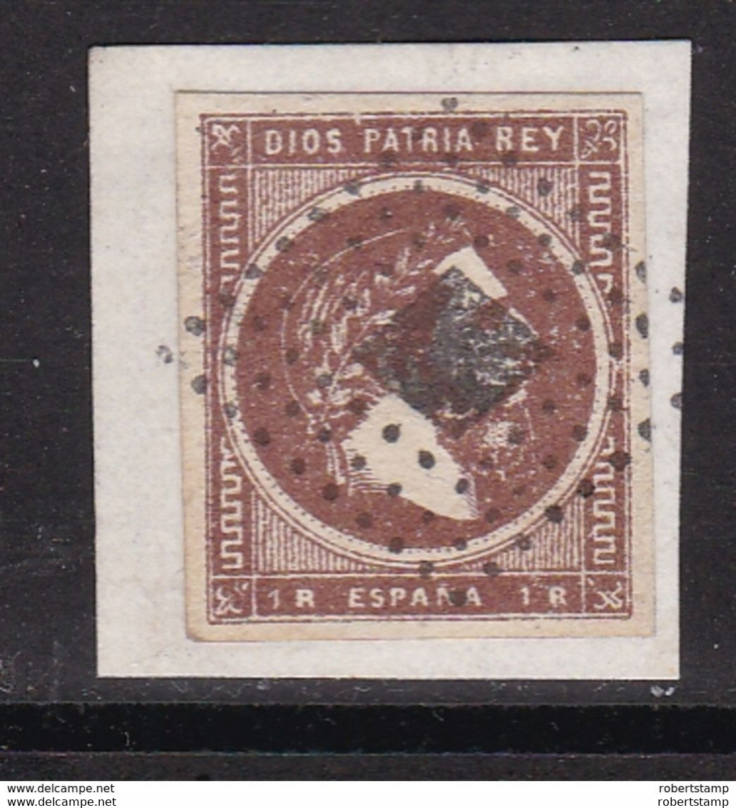 ESPAÑA 1875 - Carlos VII Sello Usado Sobre Papel 1  R. Castaño Edifil Nº 161 Valor En Catalogo 145 &euro; - Carlists