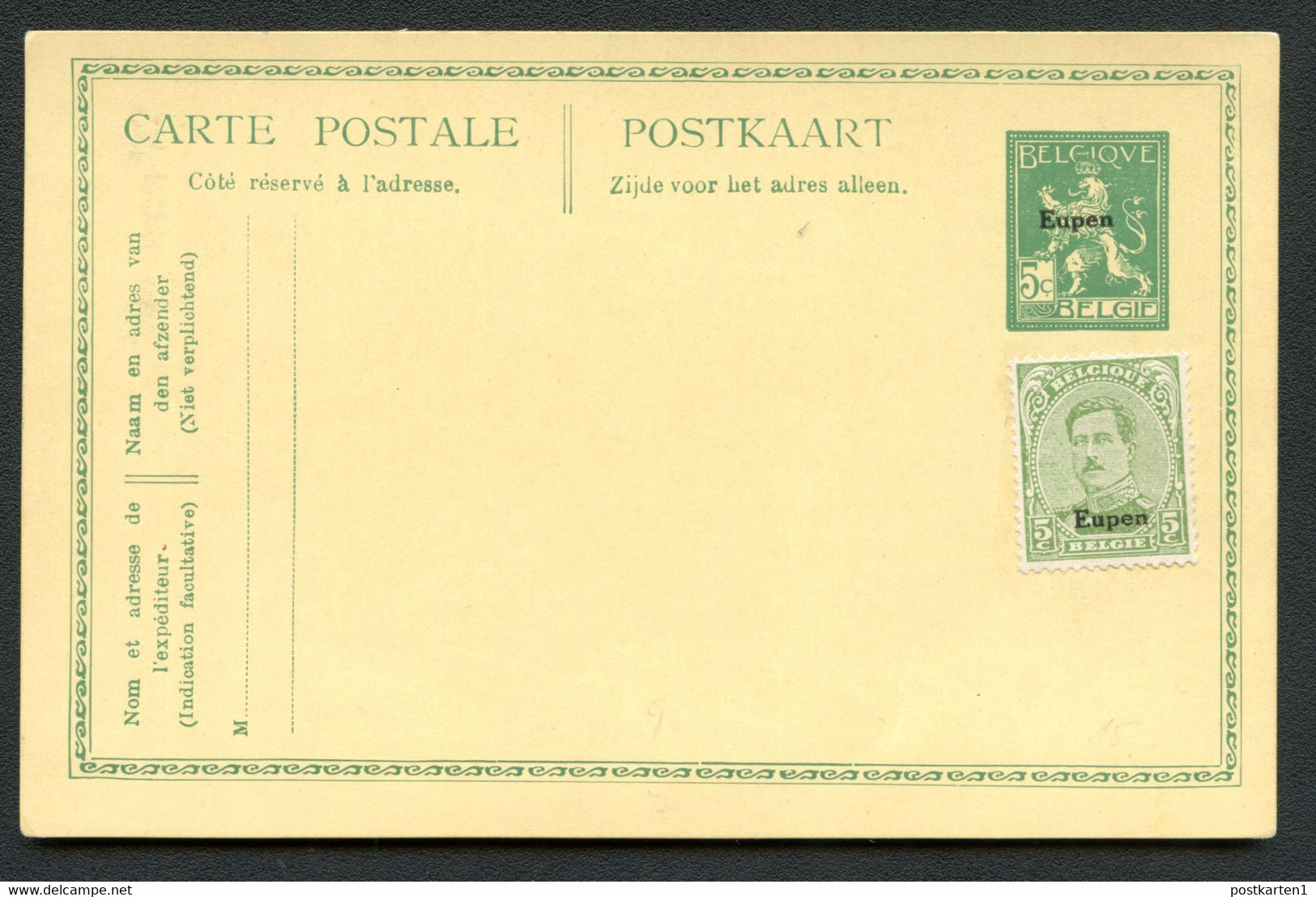 EUPEN Carte Postale BK1 1920 Cat. 15,00 € - Eupen & Malmedy