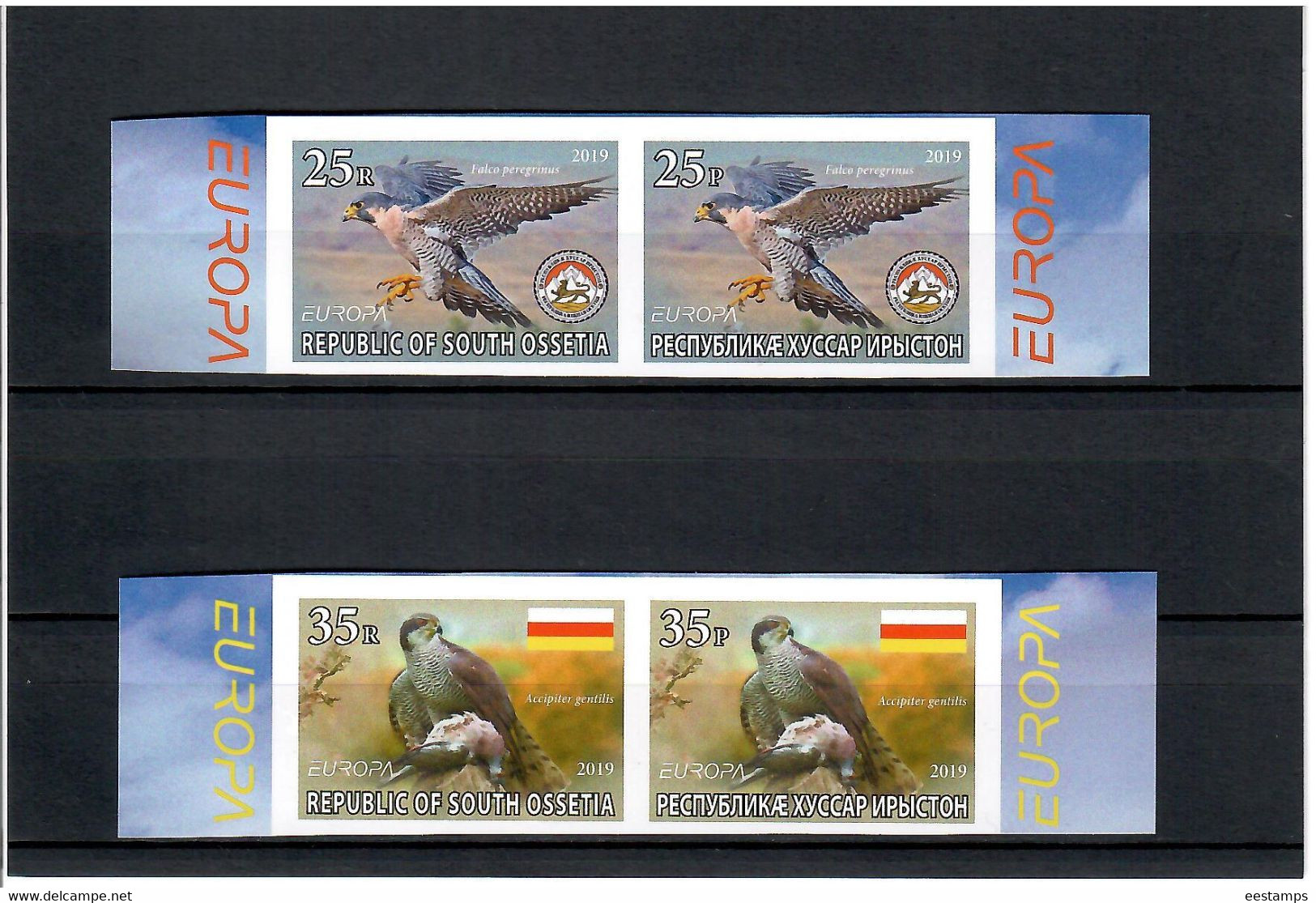 South Ossetia . EUROPA 2019. National Birds. (Arms,Flag) . Imperf. 4v - 2019