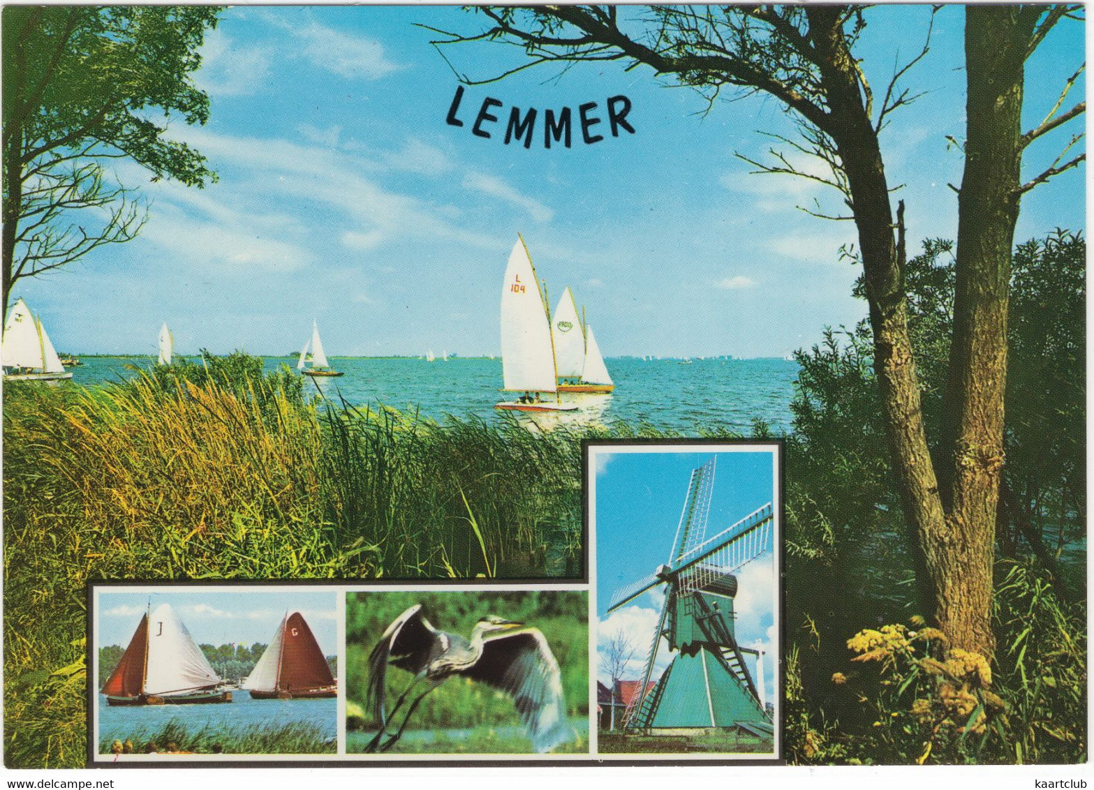 Lemmer - Zeilboten, Molen, Reiger, Skutsjes  - (Nederland - Holland) - Lemmer