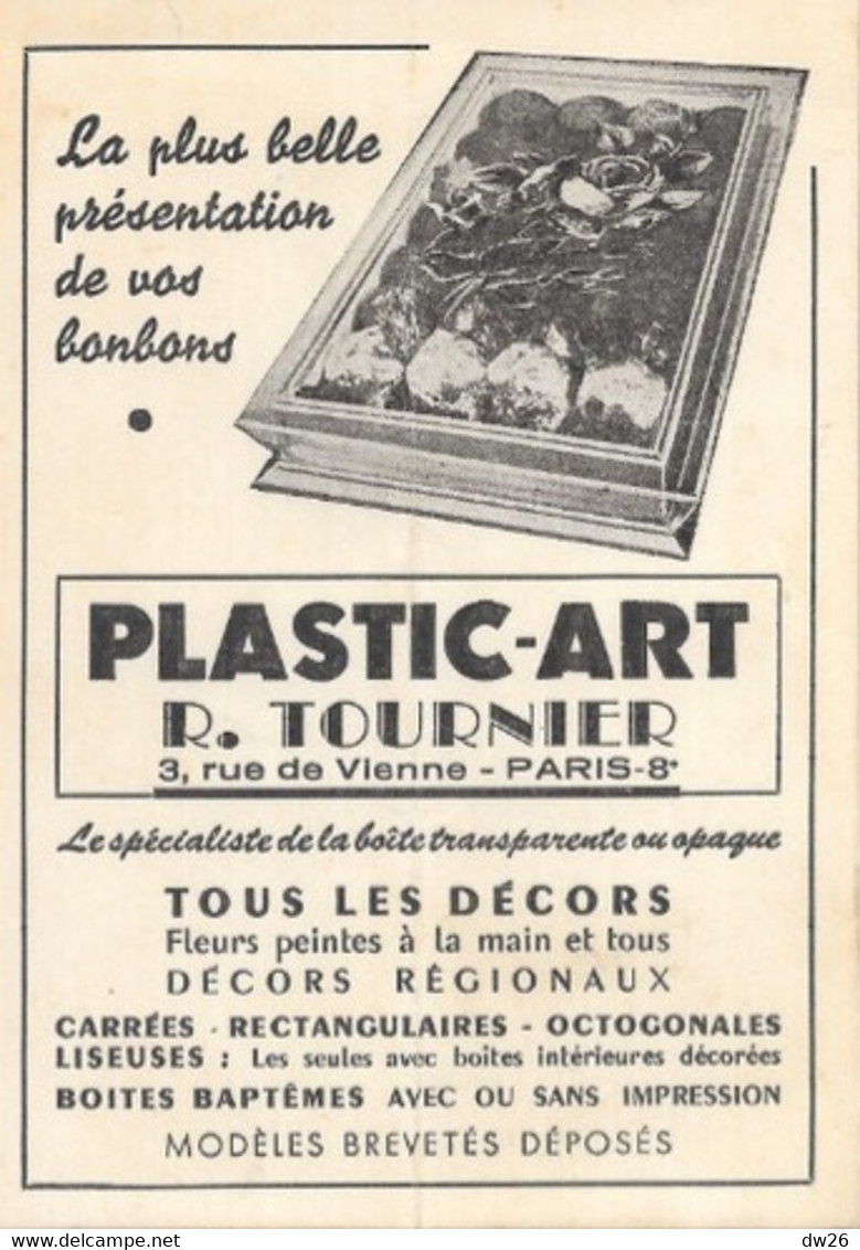 Carte Publicitaire - Spécialiste De La Boite à Bonbons Transparente - Plastic-Art R. Tournier, Rue De Vienne, Paris - Reclame